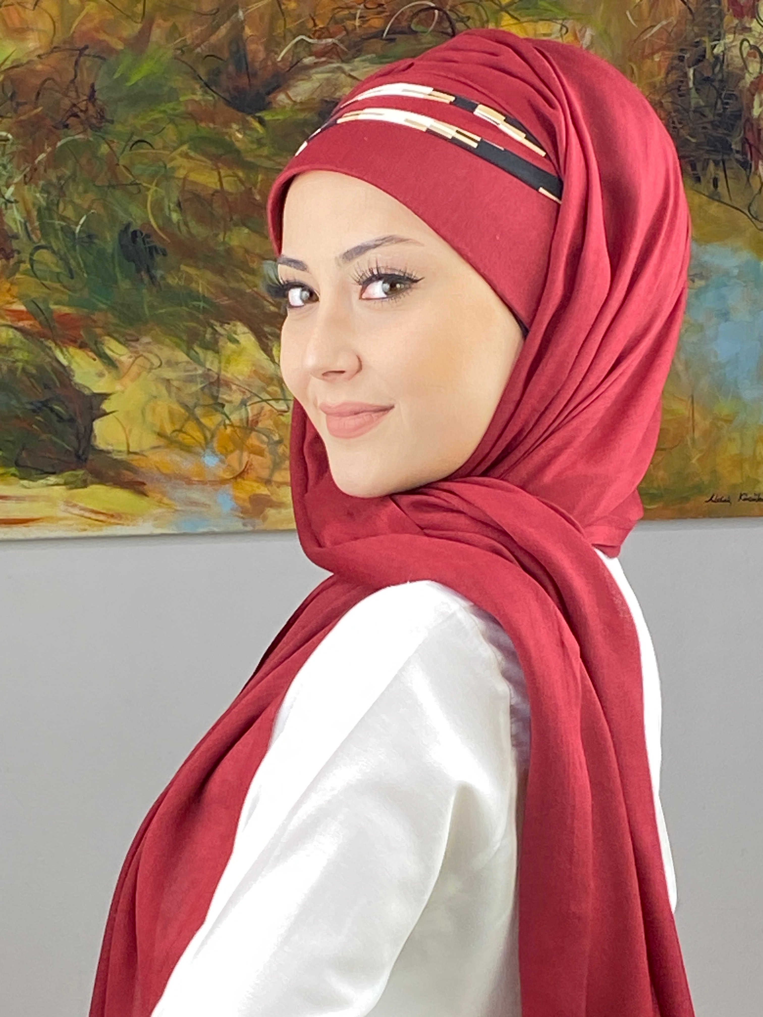  Saray Model Retro Desenli Hazır Şal