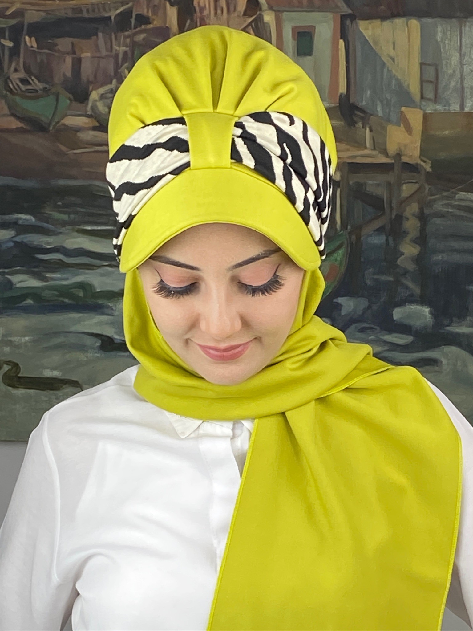 TEK BİRİTLİ ŞAPKA ŞAL