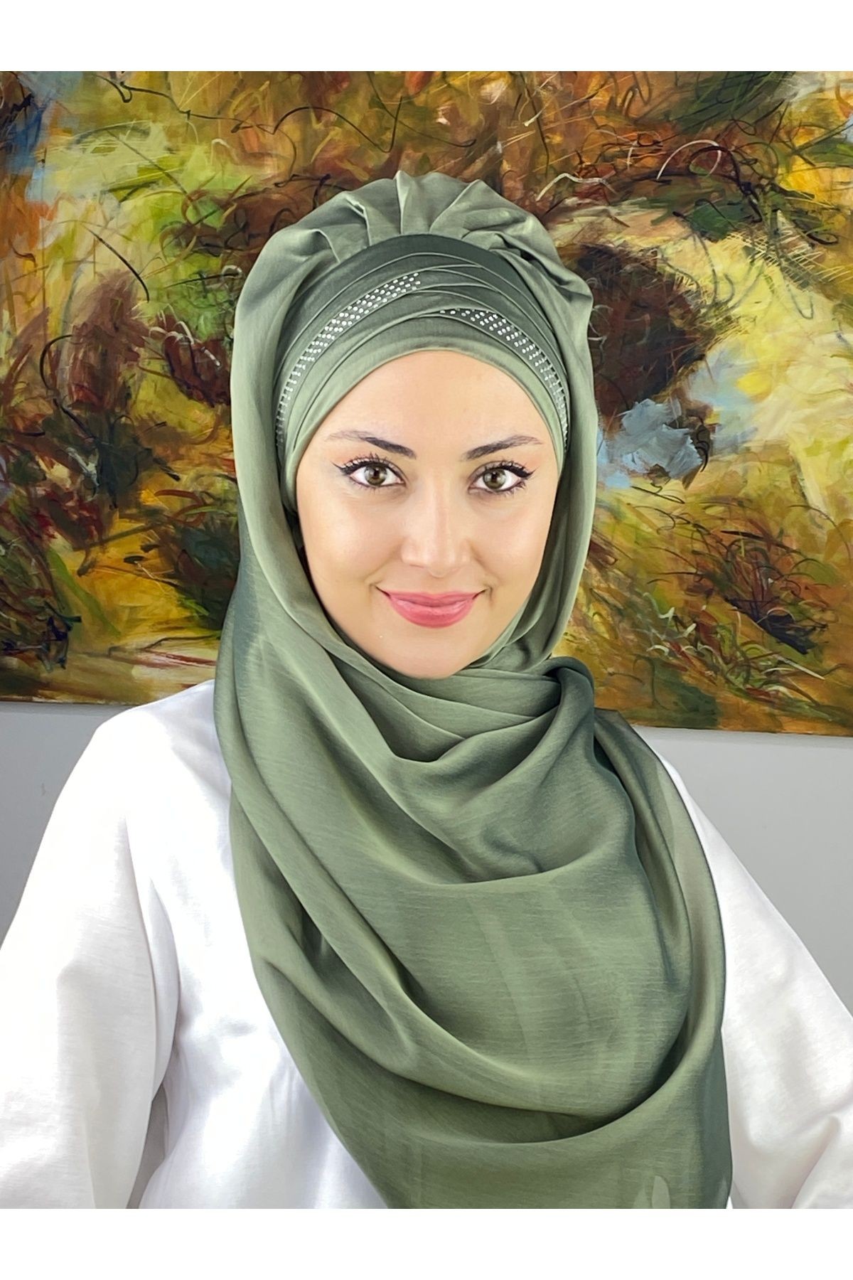 Mihrimah Çapraz Drapeli Fransız Şifon Hazır Şal