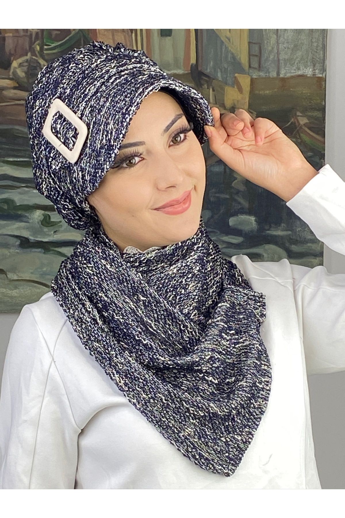 Sahra Model İkili Triko Şapka