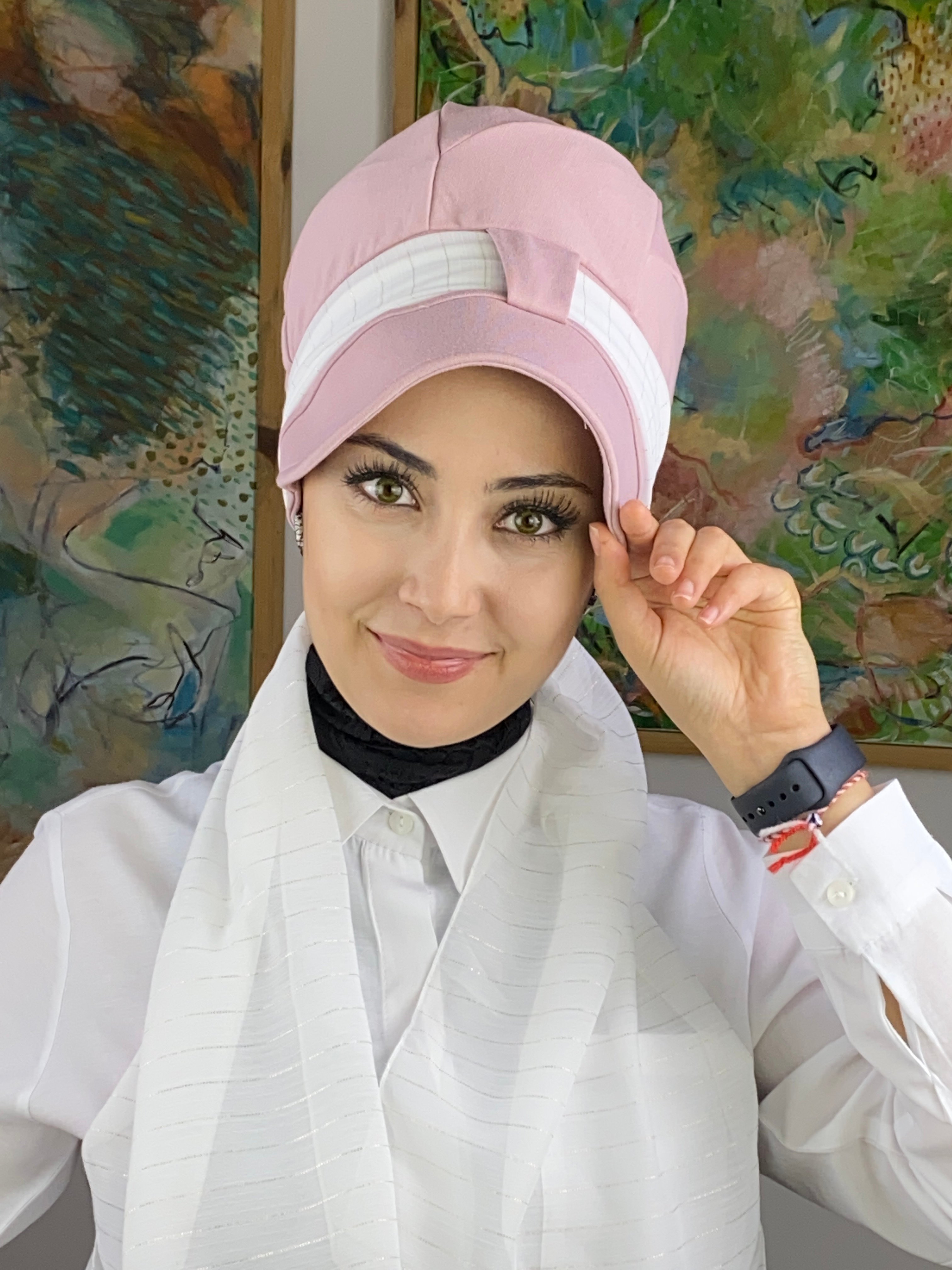 Çarkı felek Model Tek Biritli Fularlı Şapka