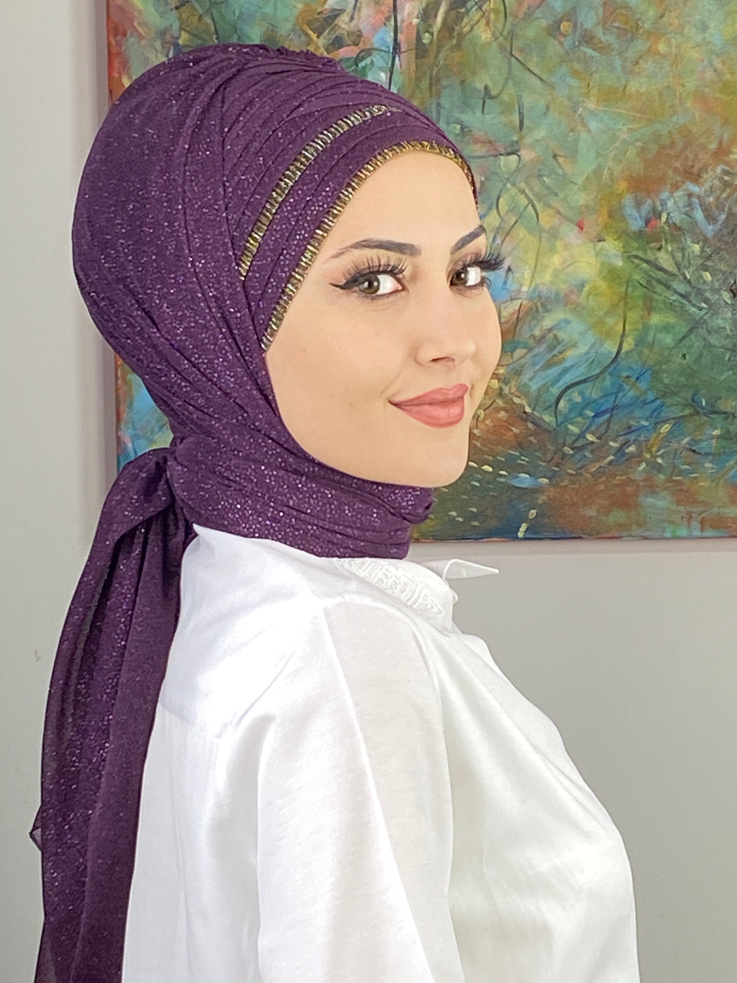 Dilber Model Çok Drapeli Sim Detaylı Simli Şal