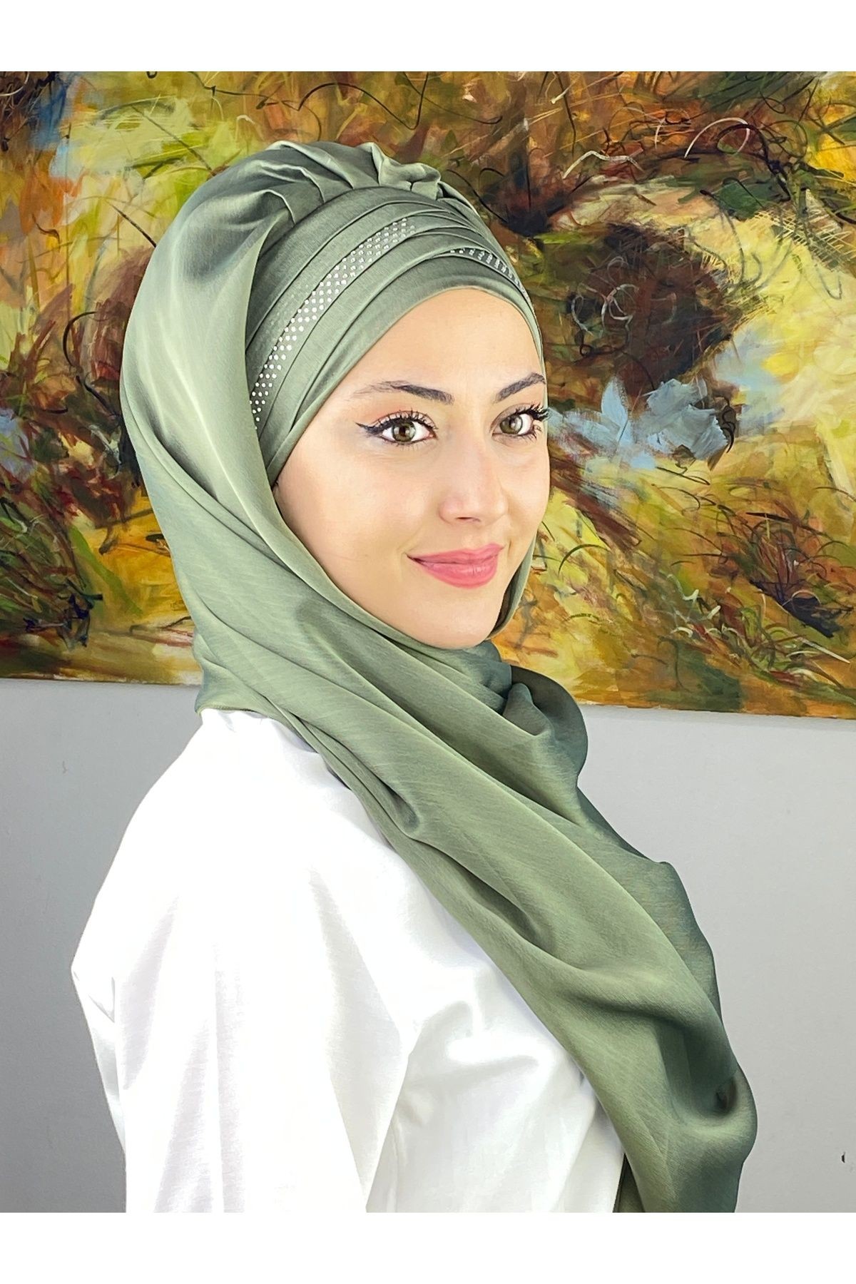 Mihrimah Çapraz Drapeli Fransız Şifon Hazır Şal