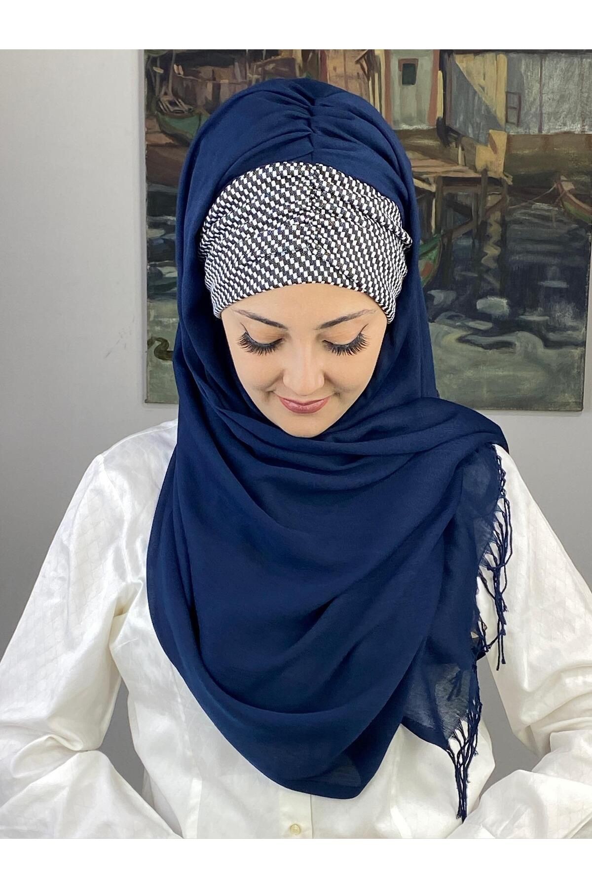 LACİVERT KAZ  BÜZGÜLÜ ŞAL