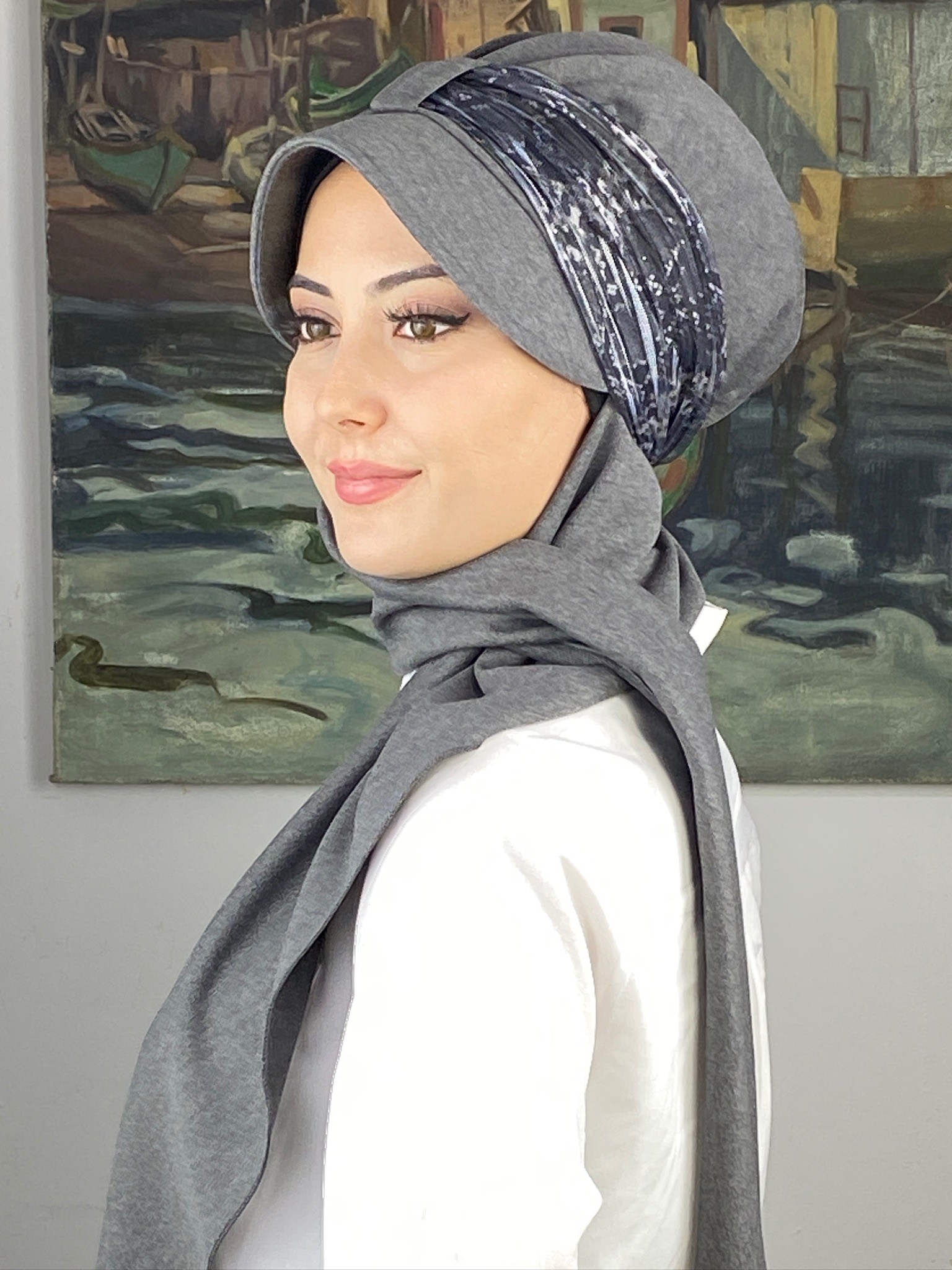 TEK BİRİTLİ ŞAPKA ŞAL