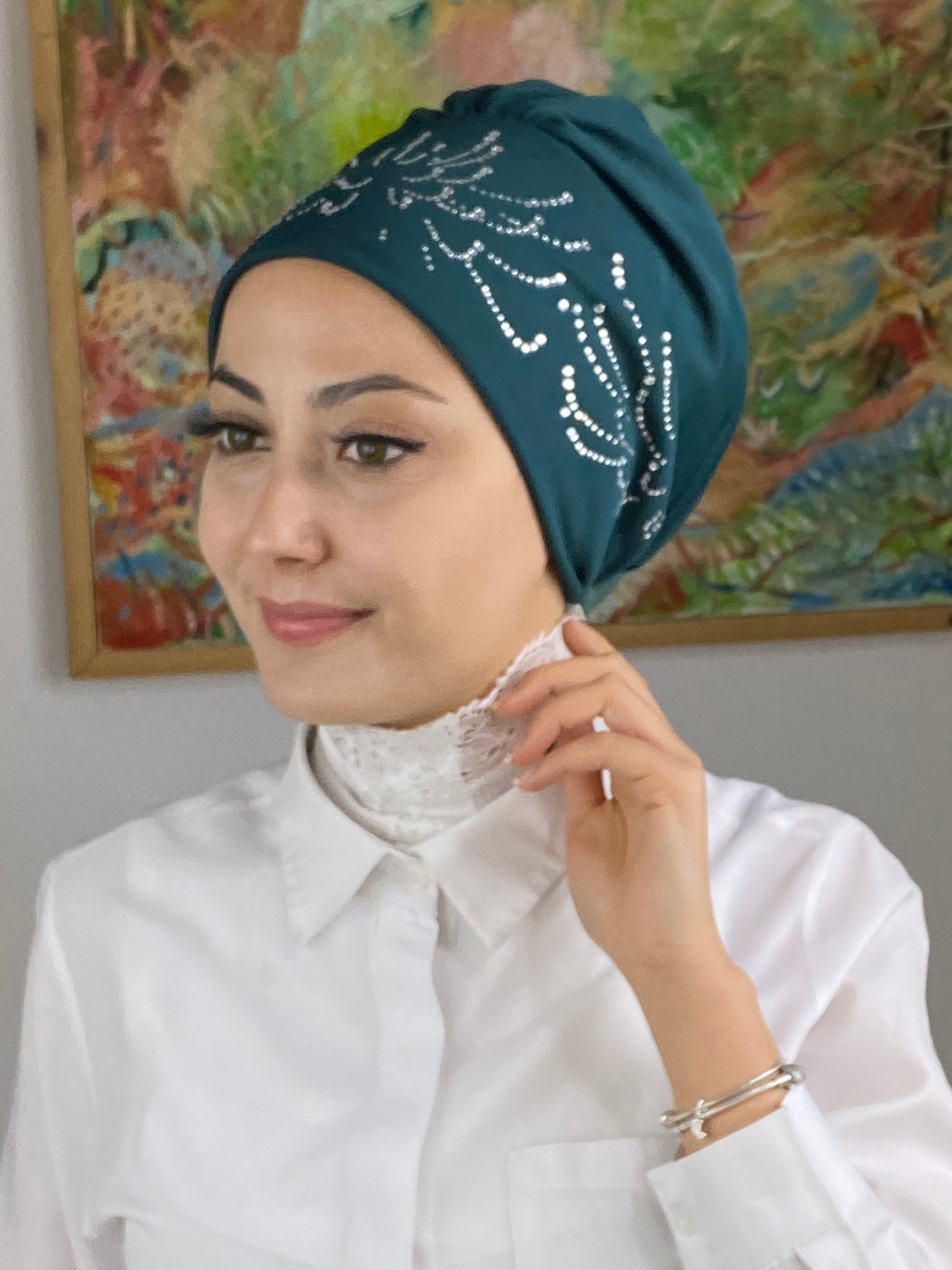 Fişek Model Taşlı Bone
