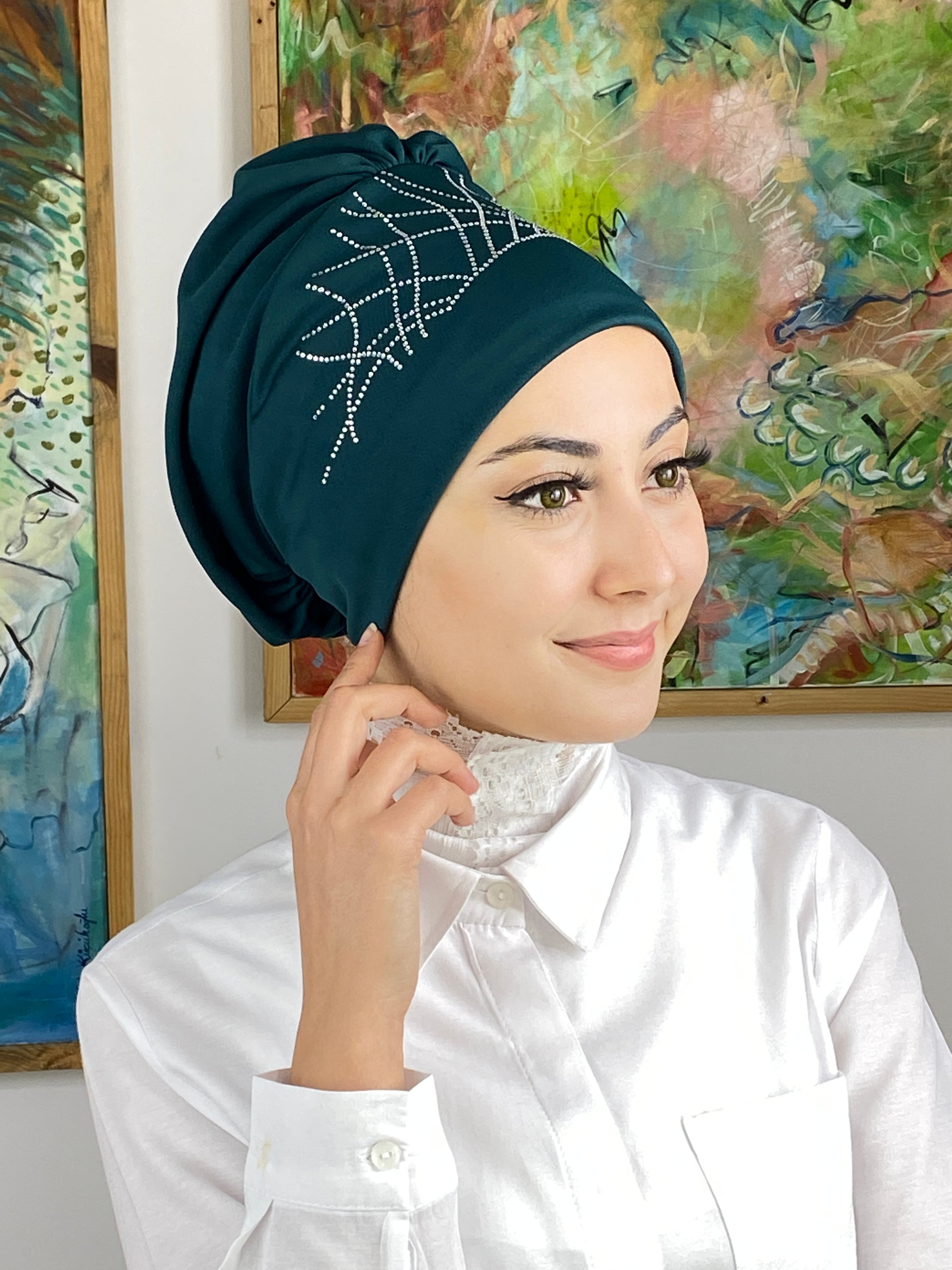 Fişek Model Taşlı Bone