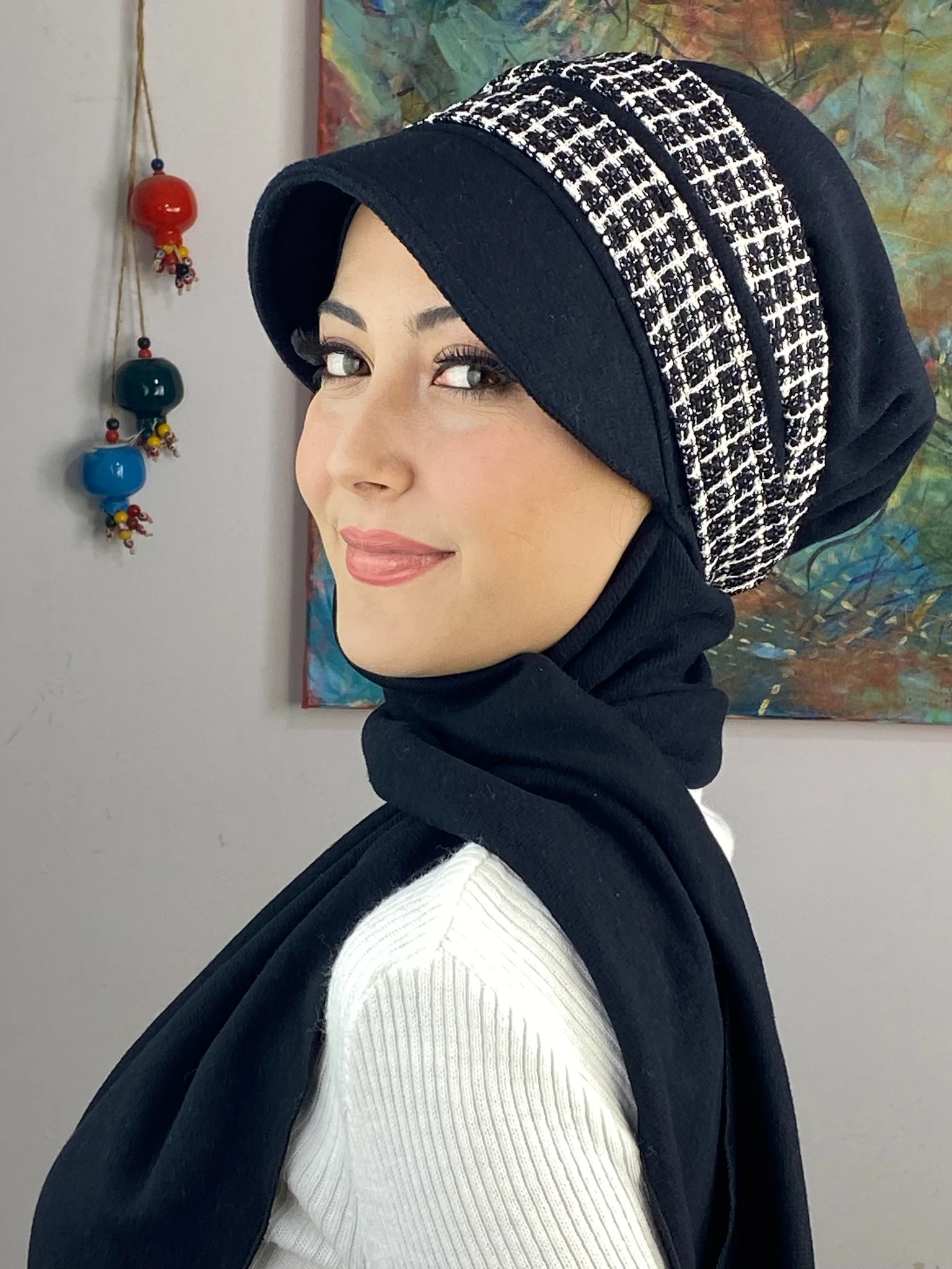 KARE DESENLİ ŞAPKA 