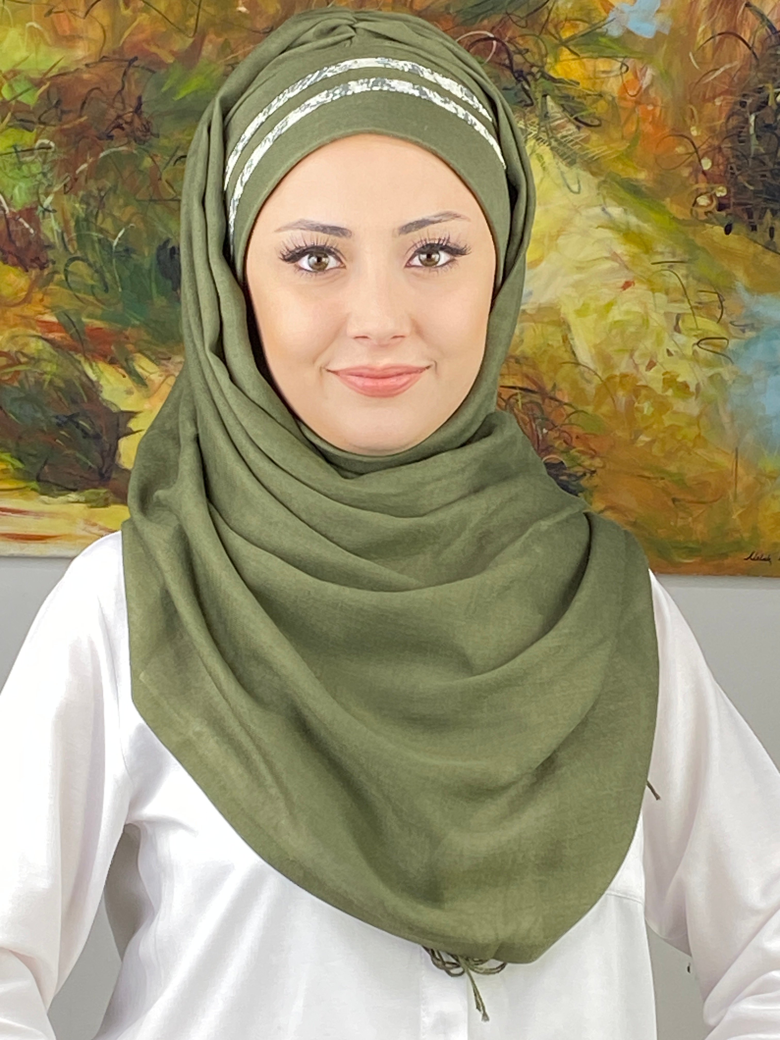  Saray Model Minik Puantiyeli Şeritli Hazır Şal