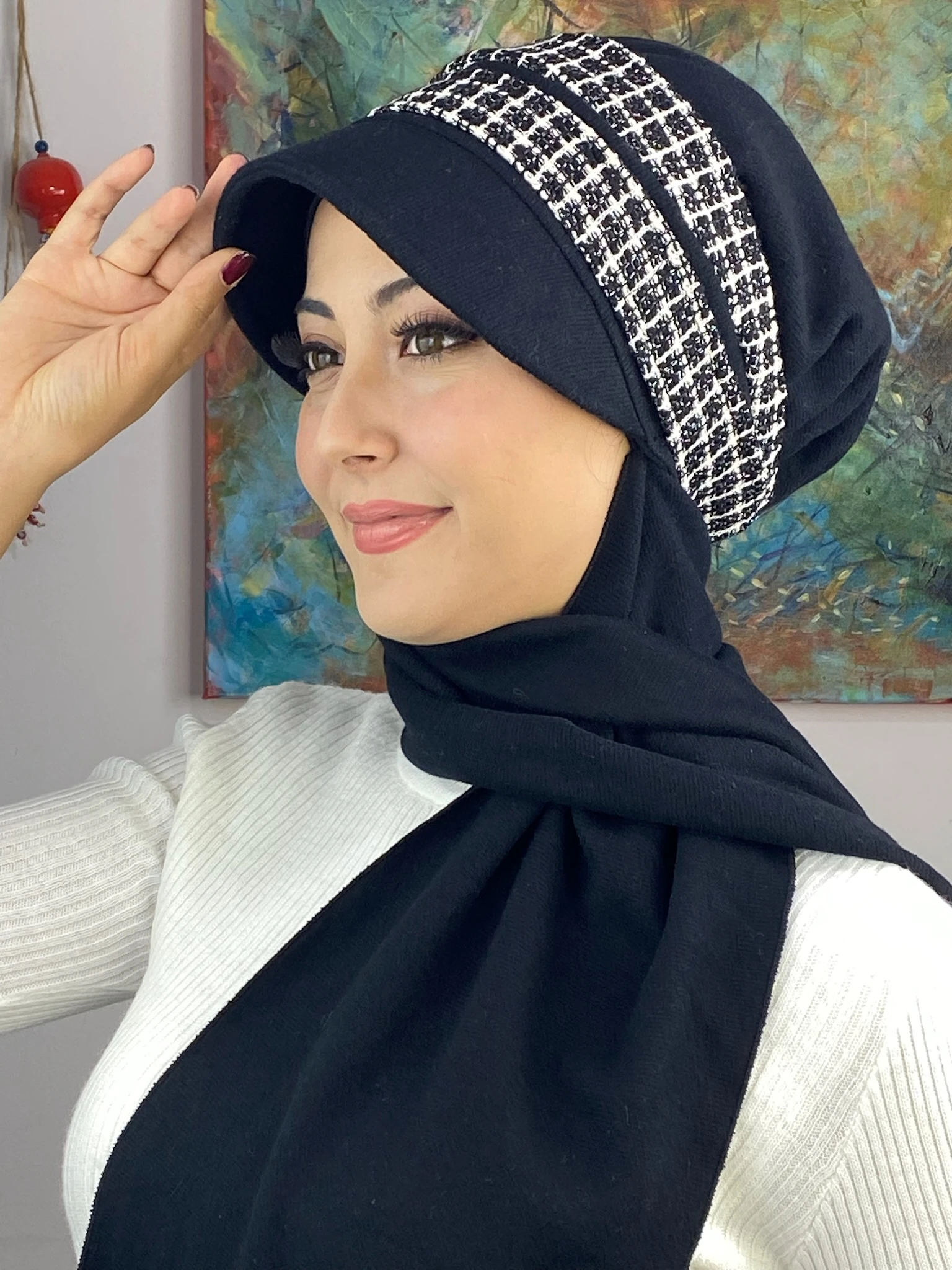 KARE DESENLİ ŞAPKA 