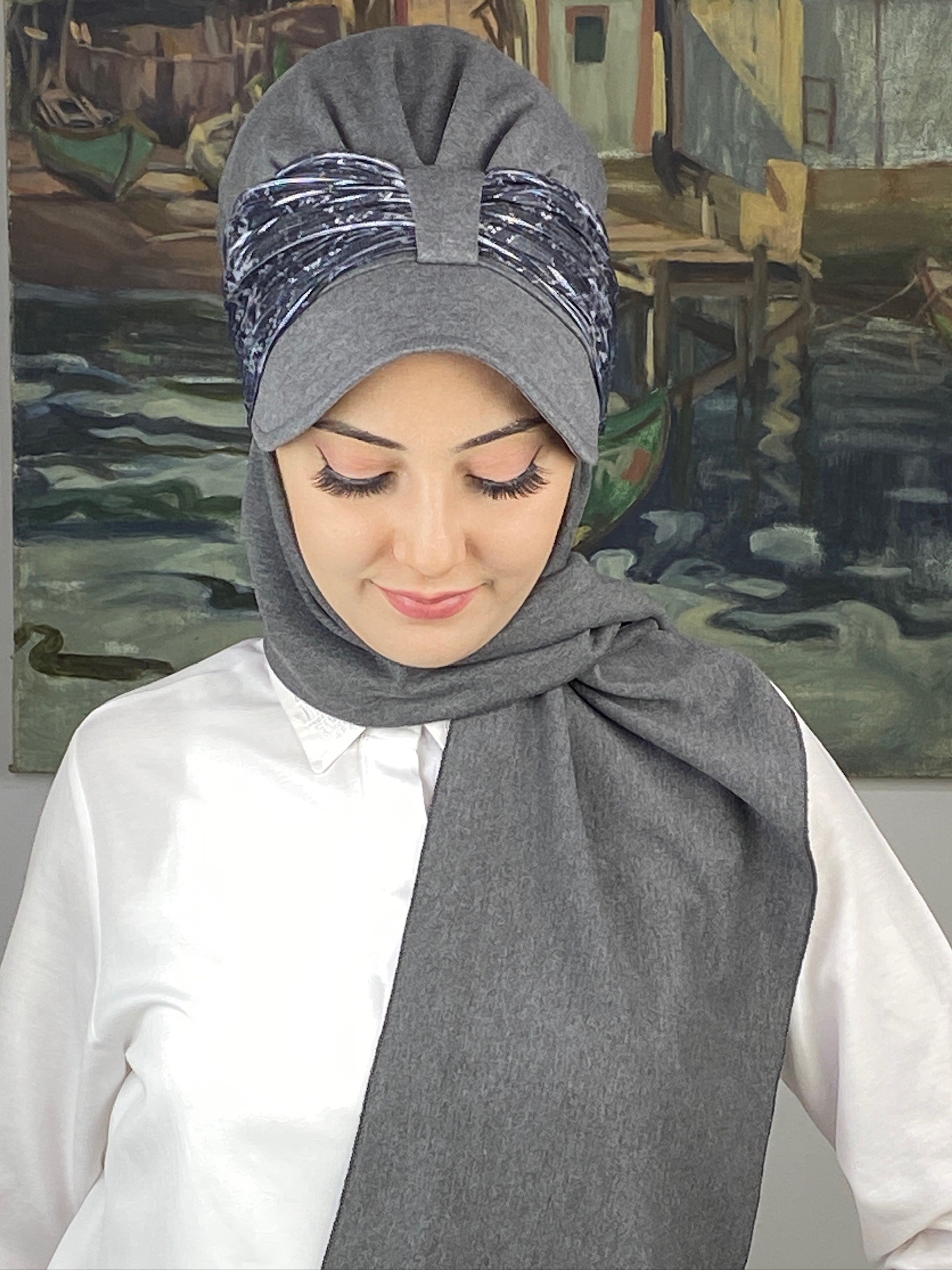 TEK BİRİTLİ ŞAPKA ŞAL
