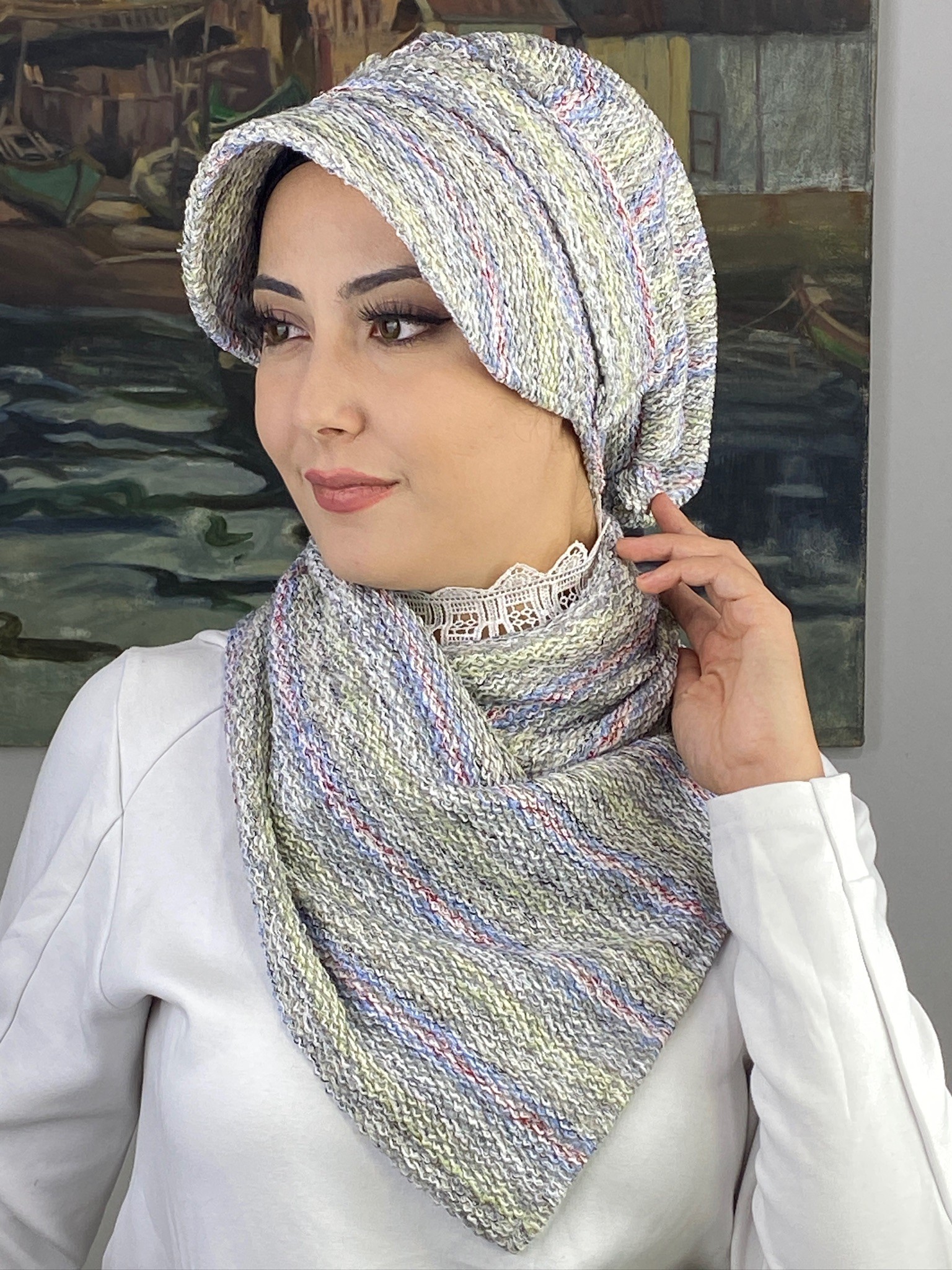 TOKALI TRİKO ŞAPKA ŞAL