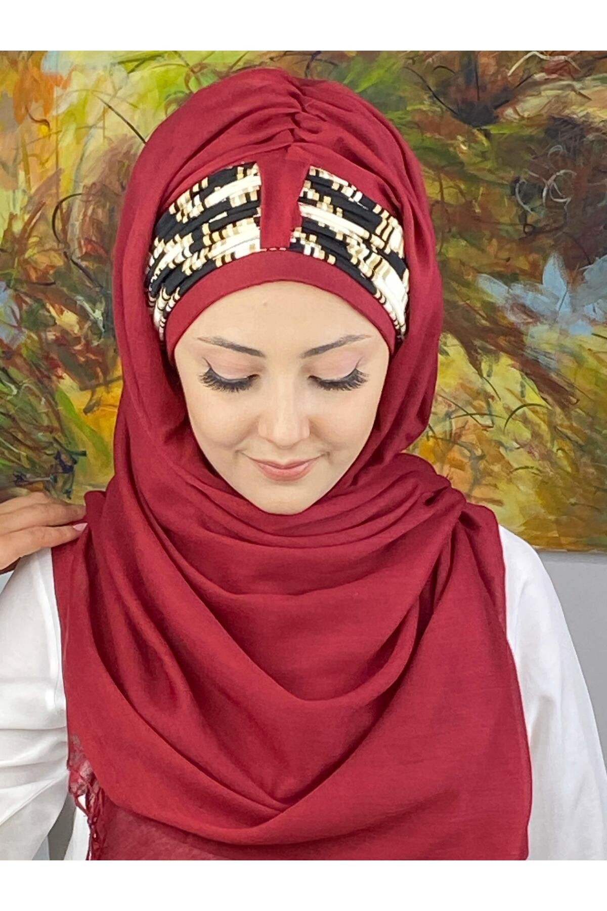 Hürrem Model Biritli Desen Detaylı Hazır Şal