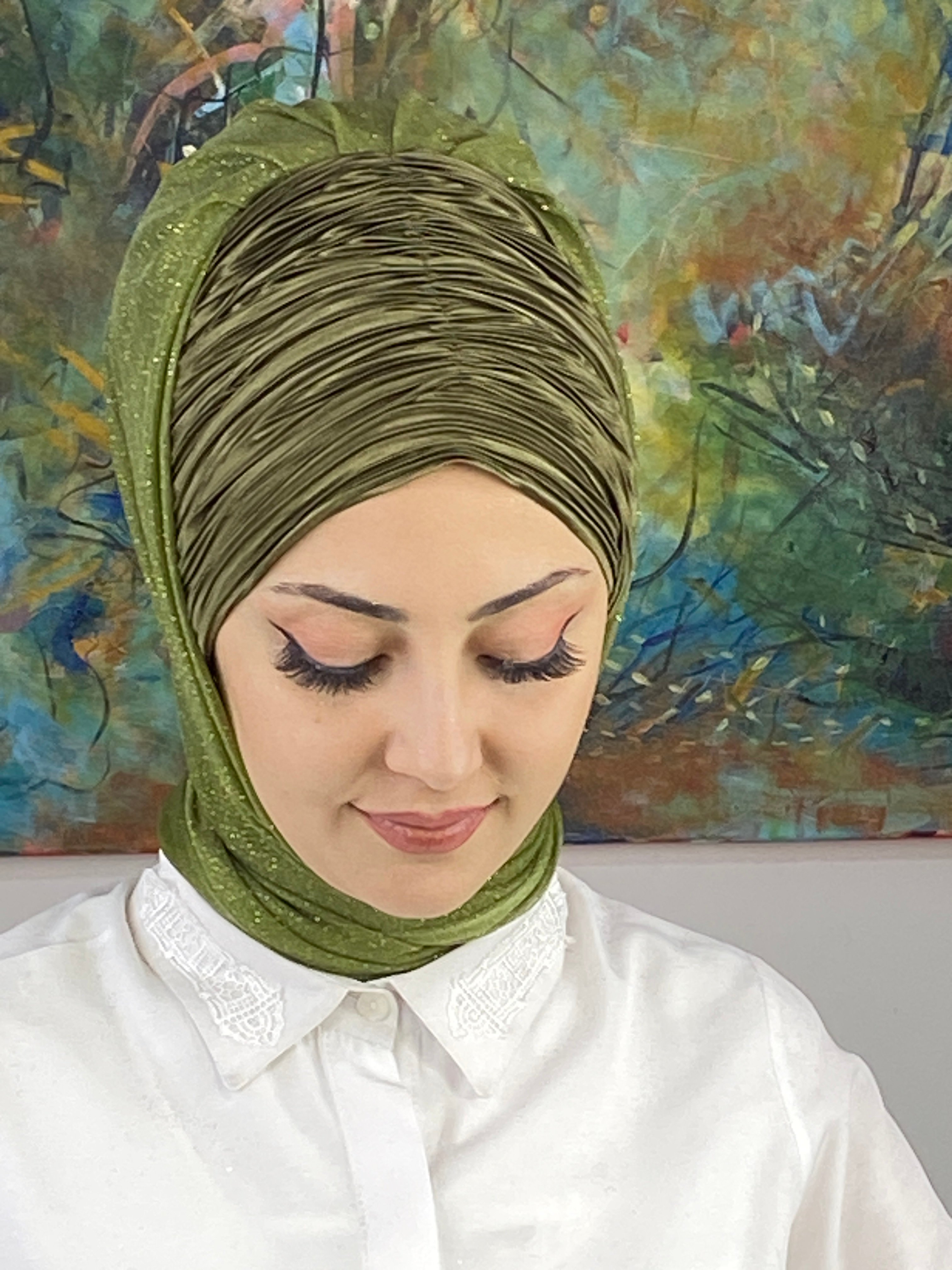Dilber Model Büzgülü Abiye Şal