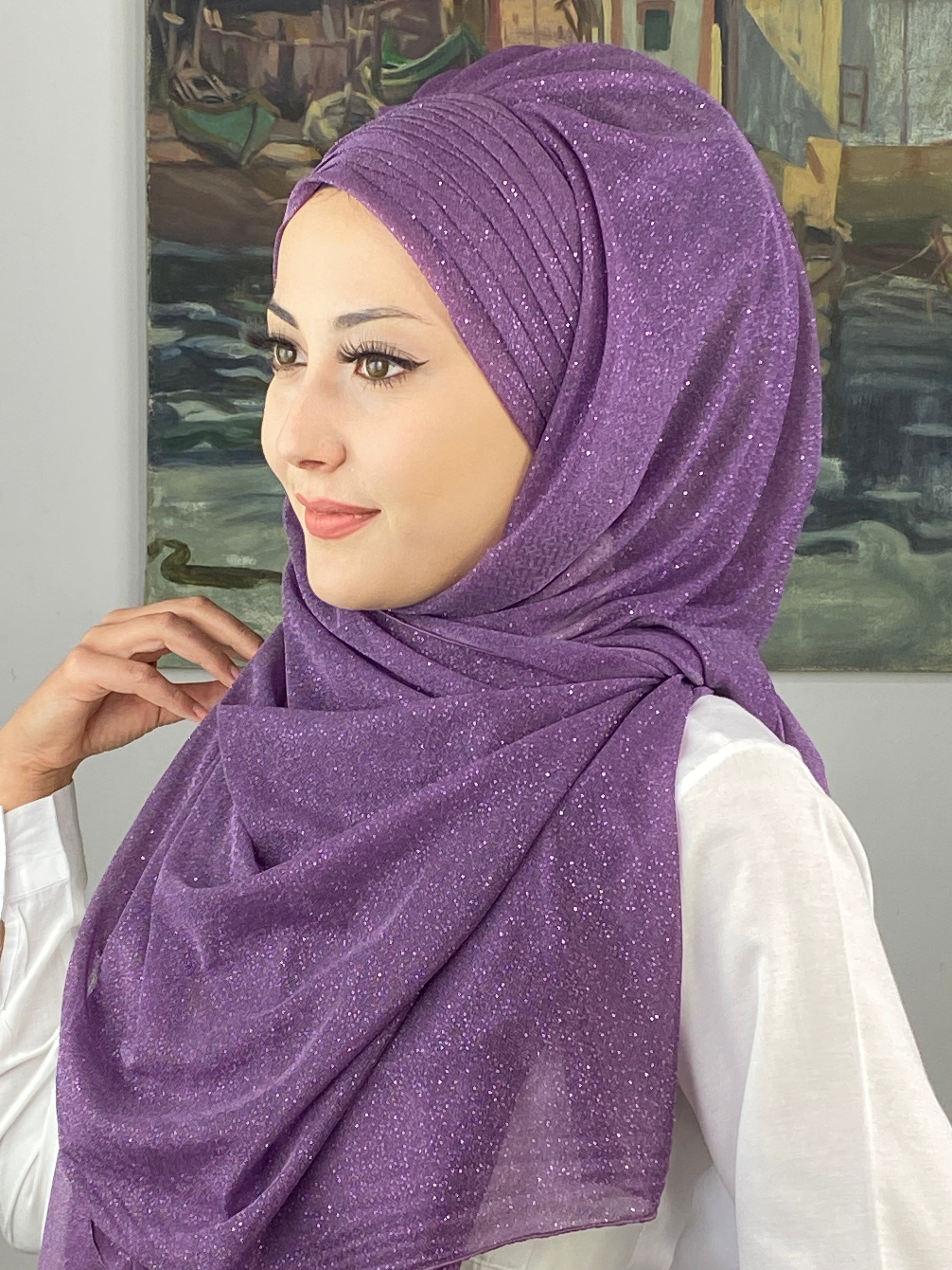 Topkapı Çapraz Drapeli Simli Hazır Şal