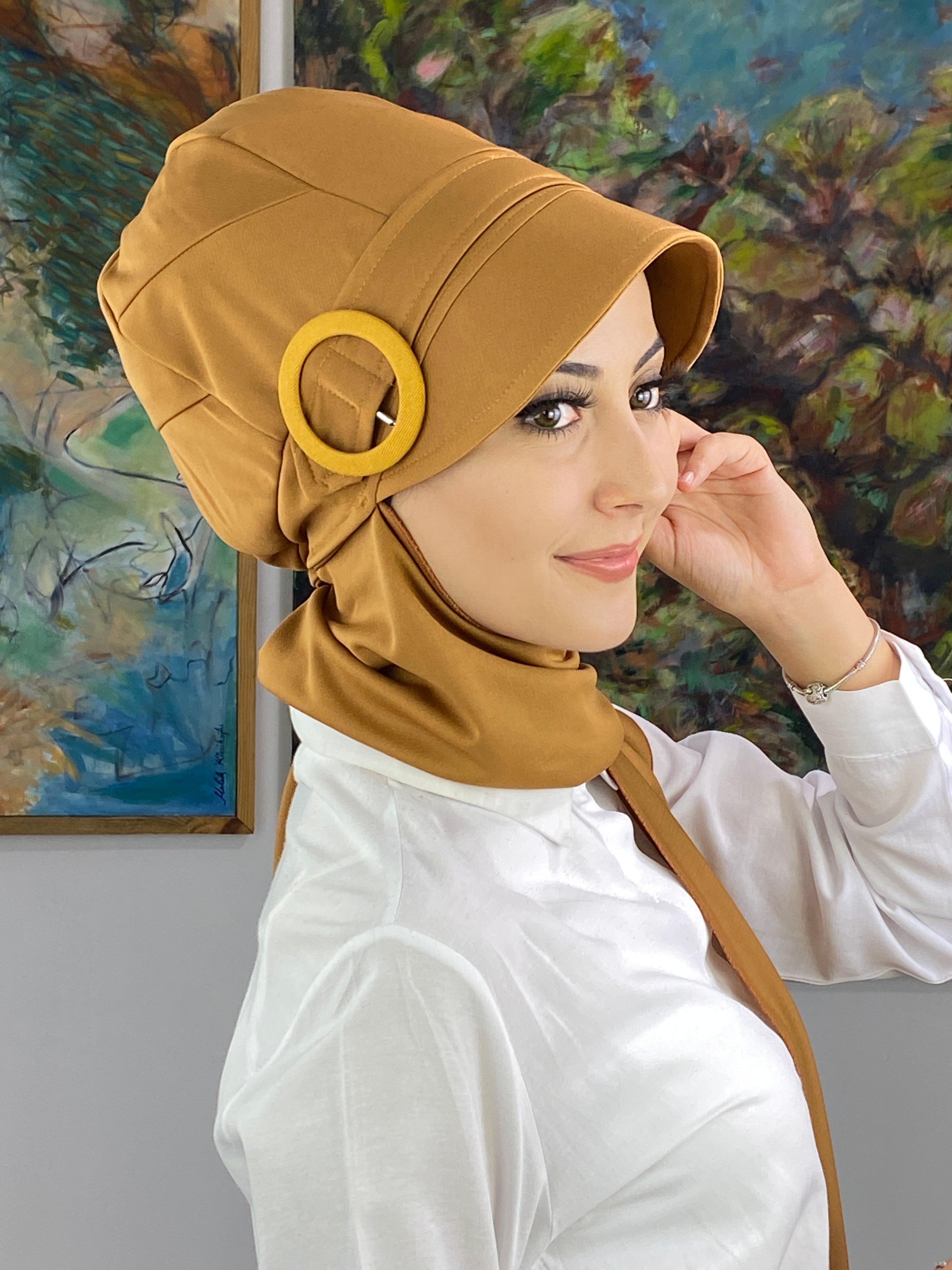 Atkılı Tokalı Şapkal Şal