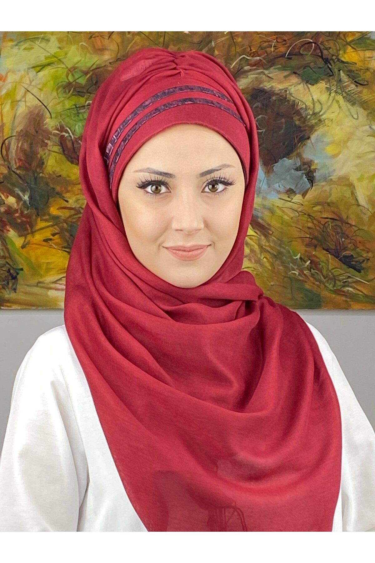Saray Model Düz Desenli Hazır Şal