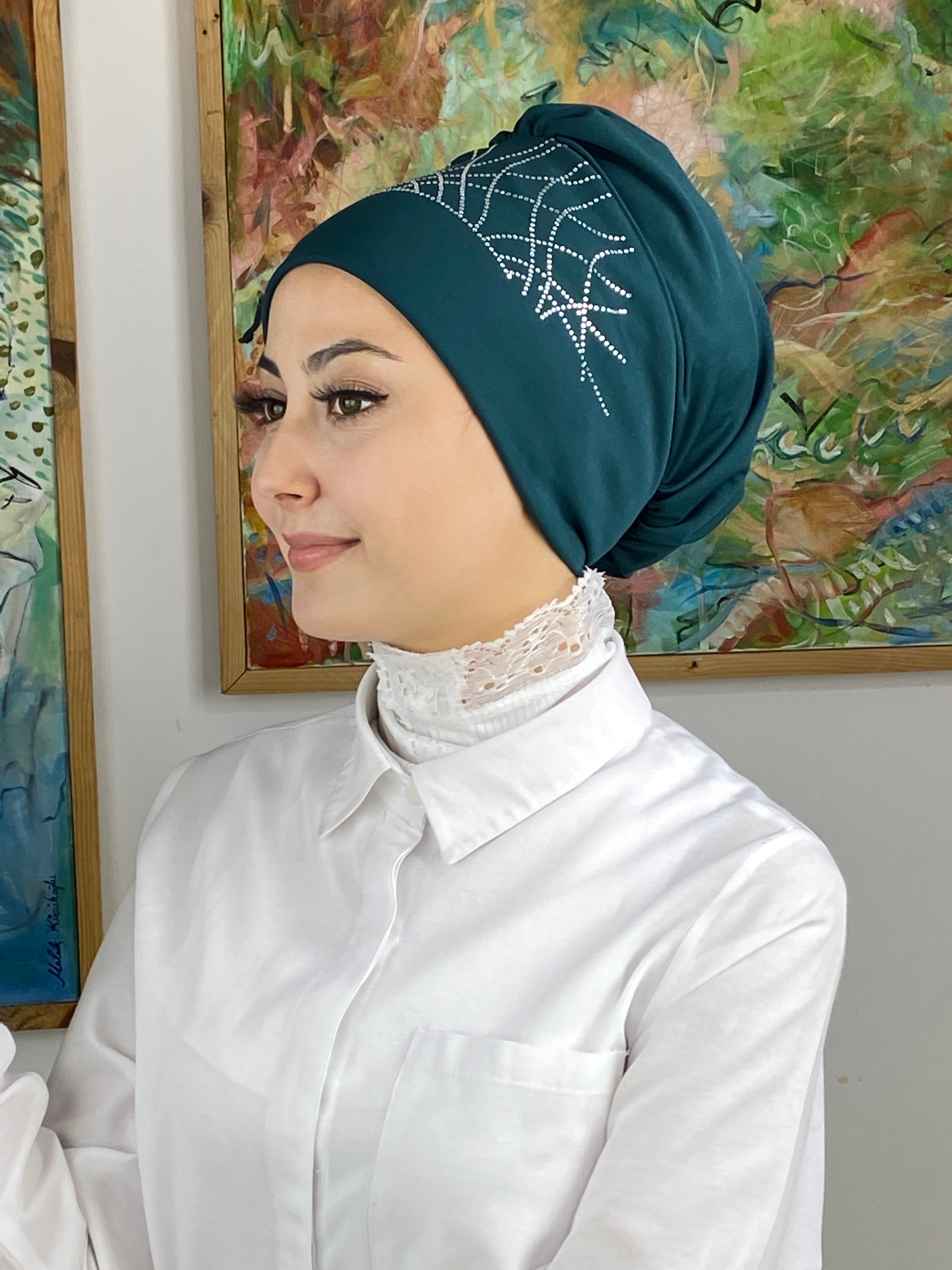 Fişek Model Taşlı Bone