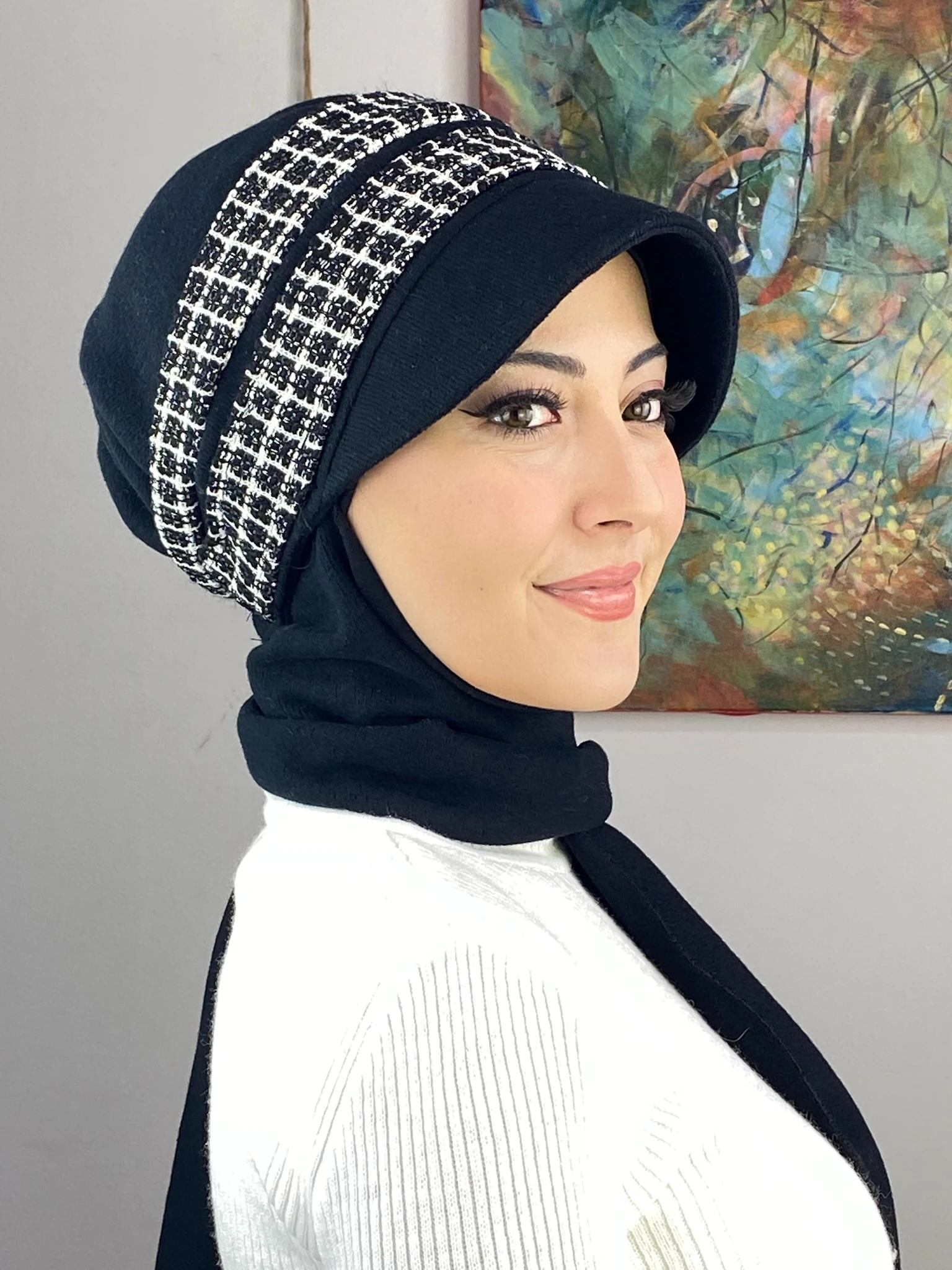 KARE DESENLİ ŞAPKA 