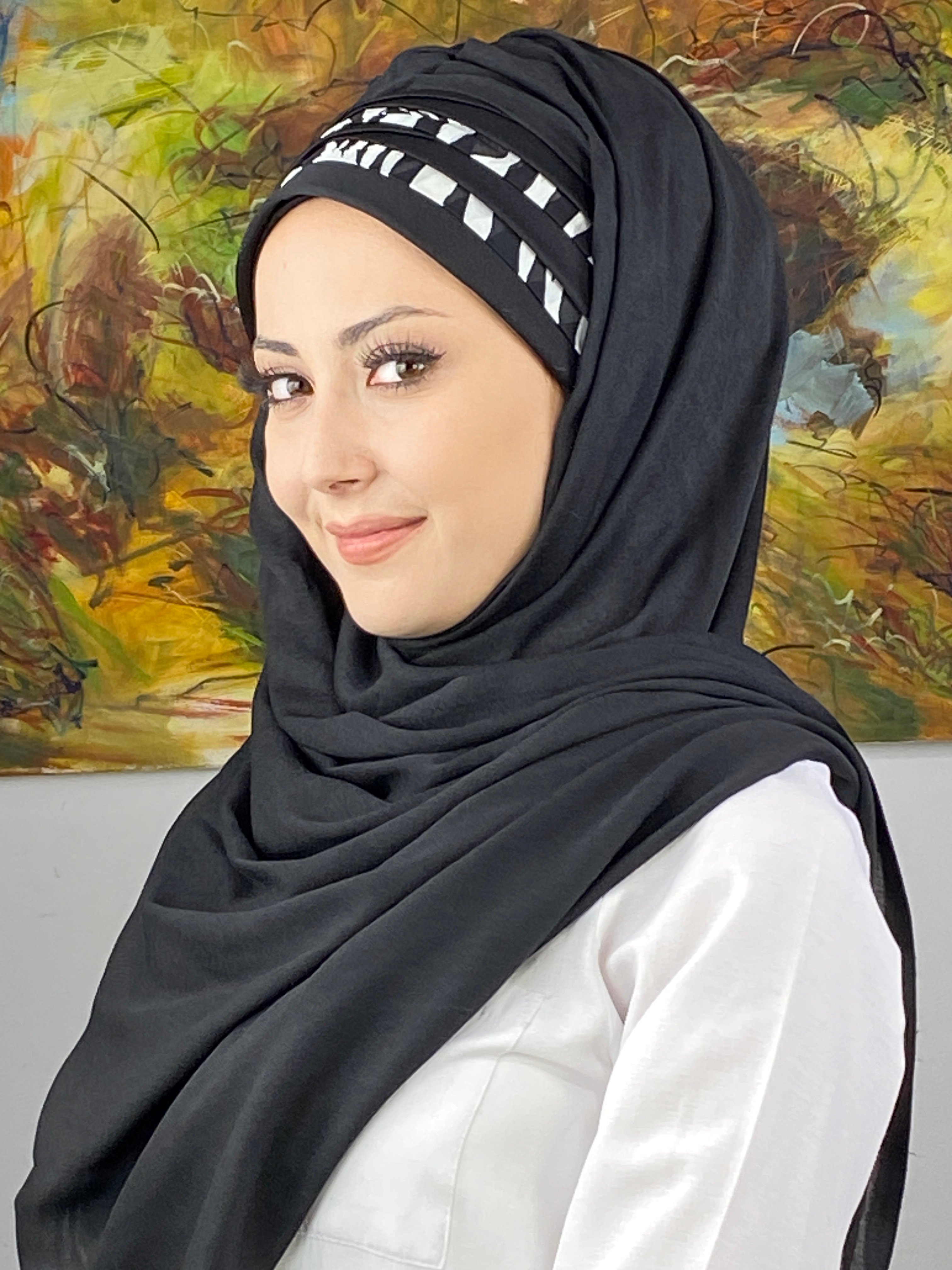  Topkapı Model Çapraz Drapeli Zebra Desenli Hazır Şal