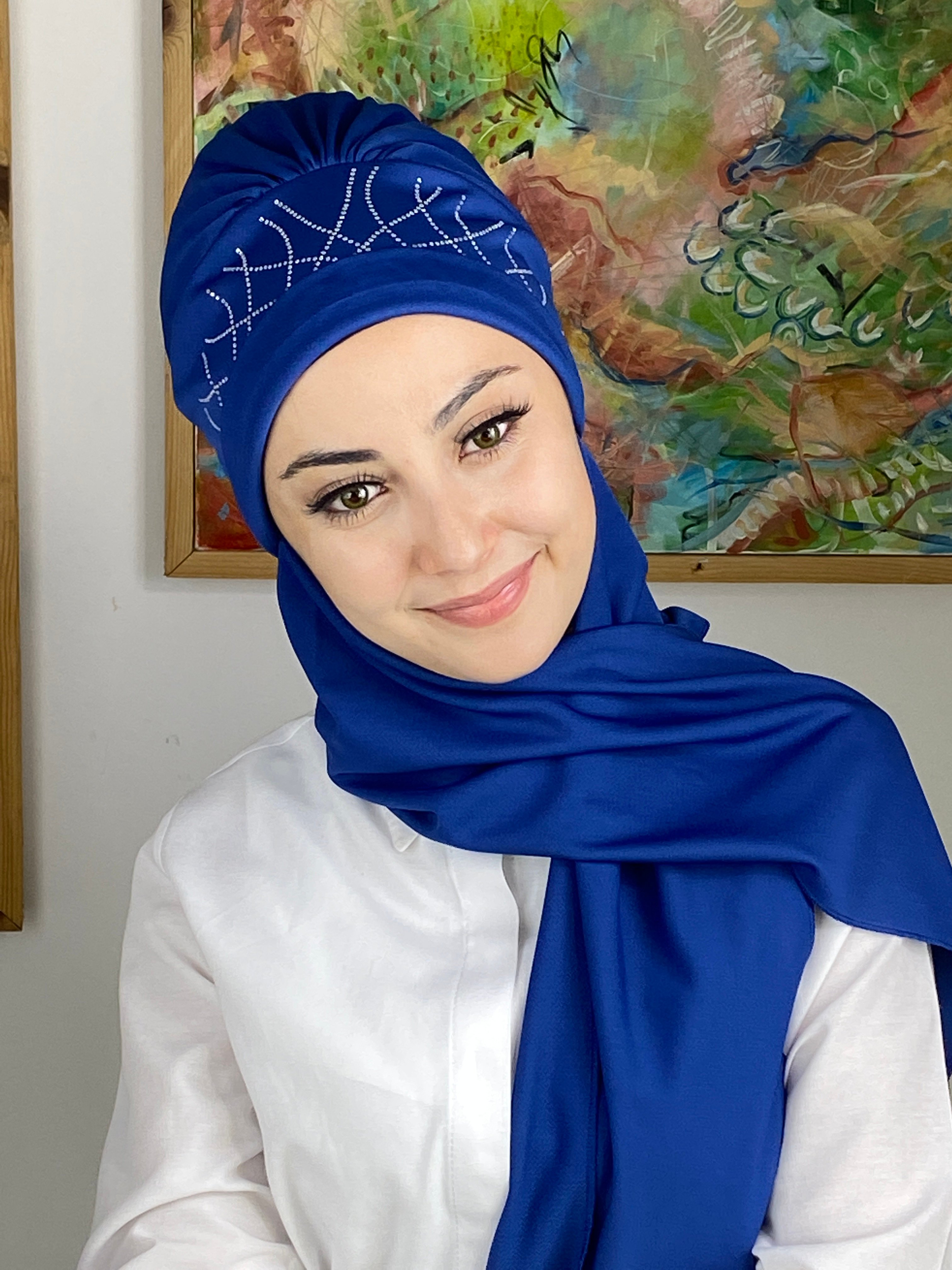Taç Model Atkılı Bone - saks mavisi