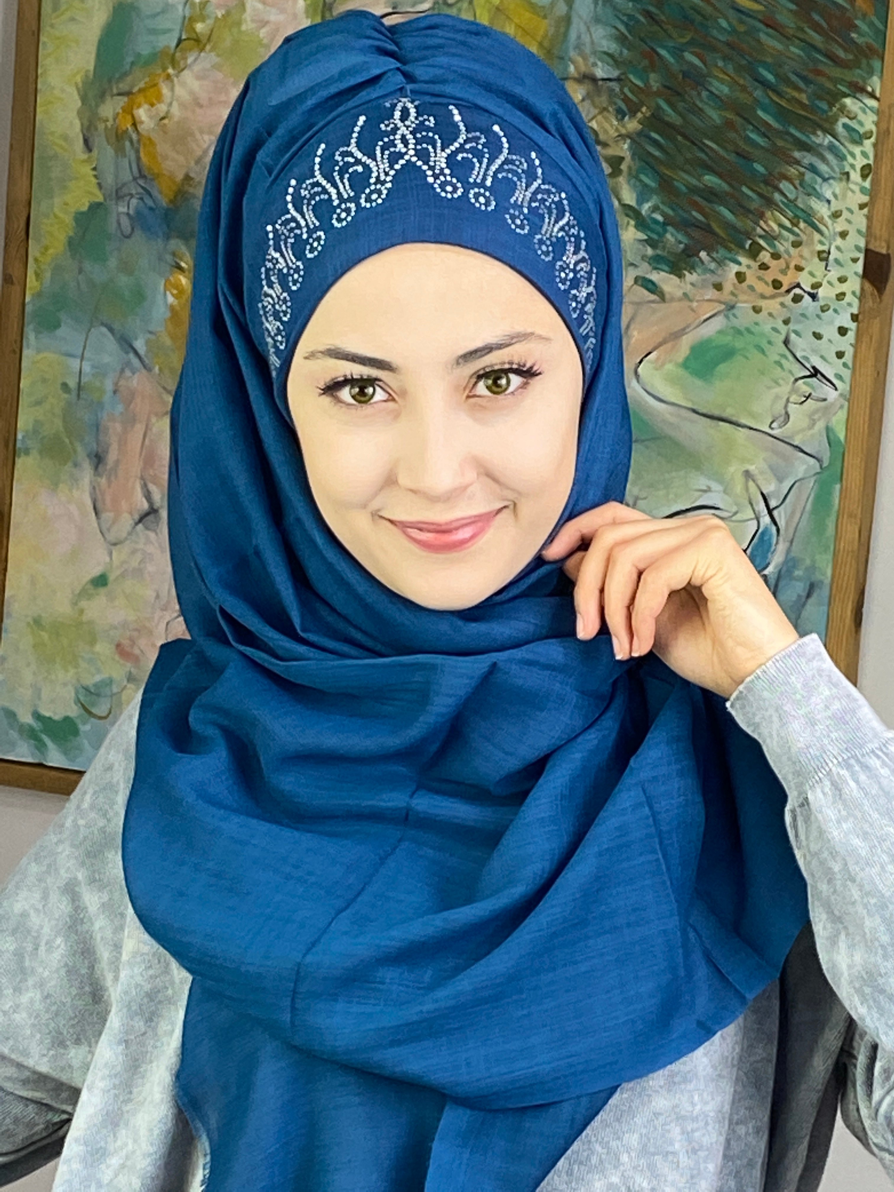 Prenses Model Taşlı Şal