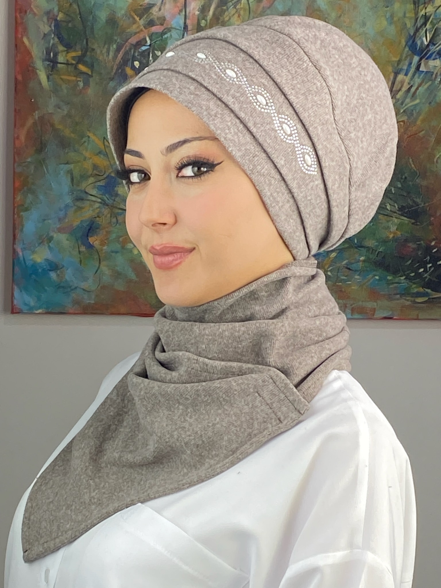ARPA İNCİ YILAN  DESENLİ BERE 