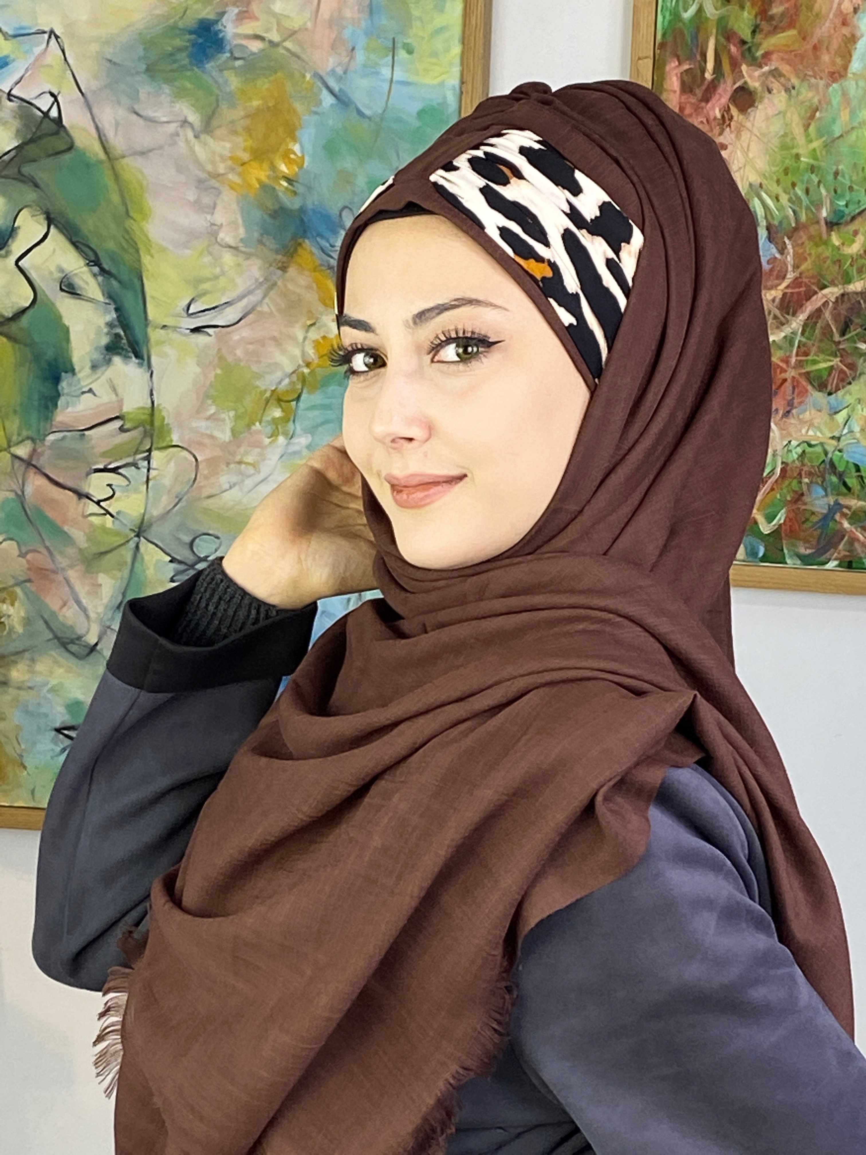 Tek Biritli Hazır Şal - koyu kahve