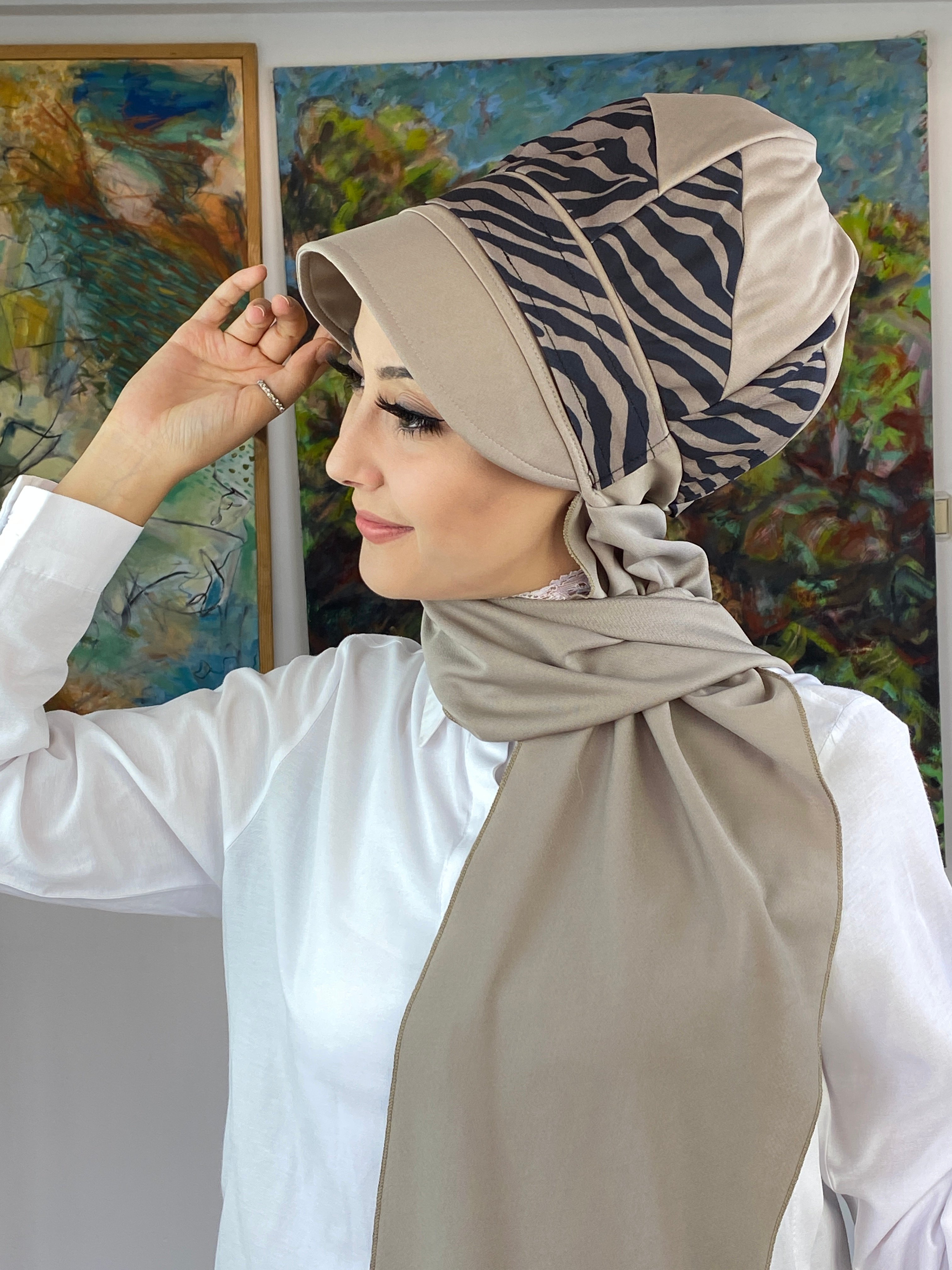 Damla Model Toka Detaylı Şapka Şal