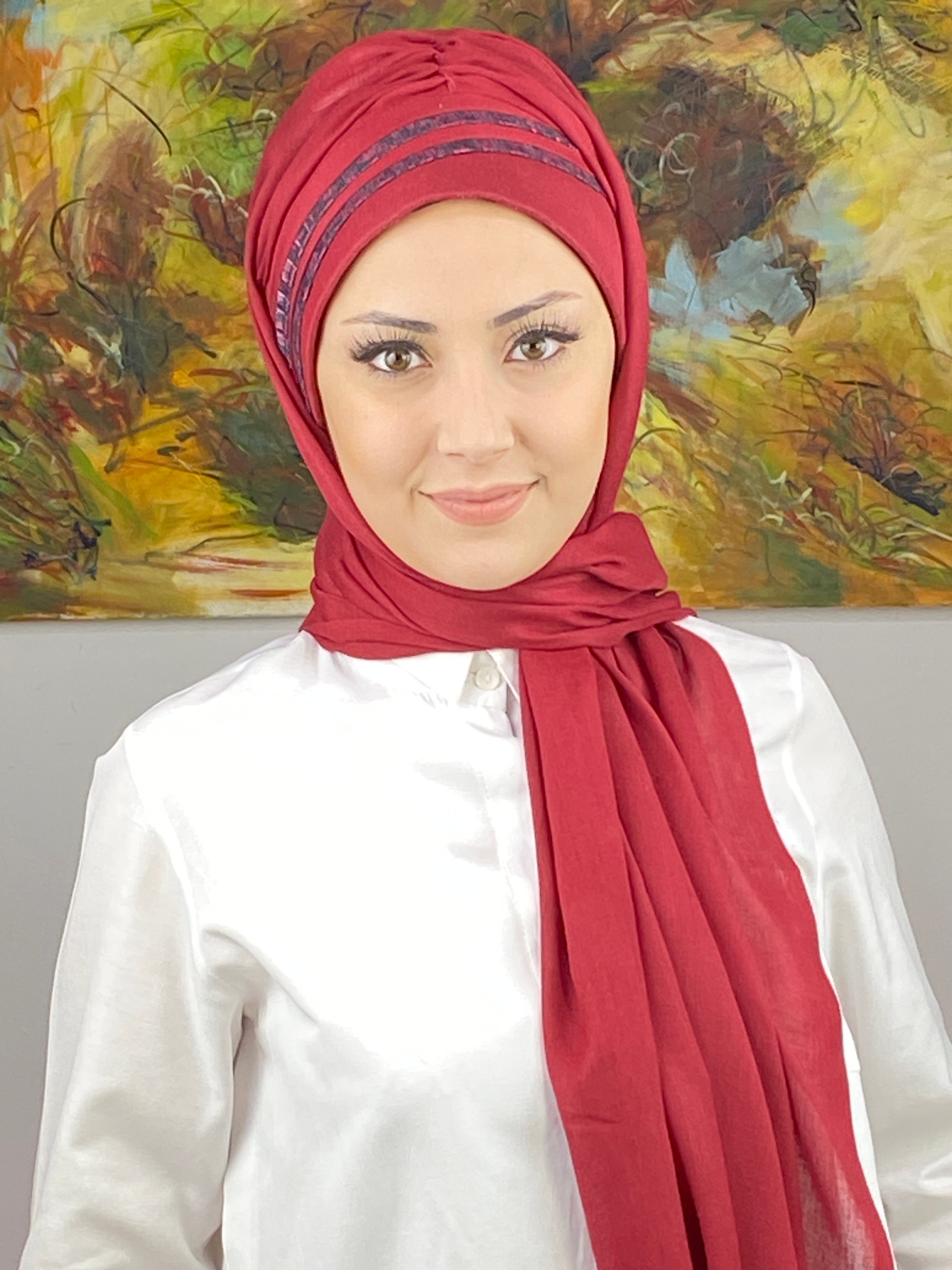 Saray Model Düz Desenli Hazır Şal