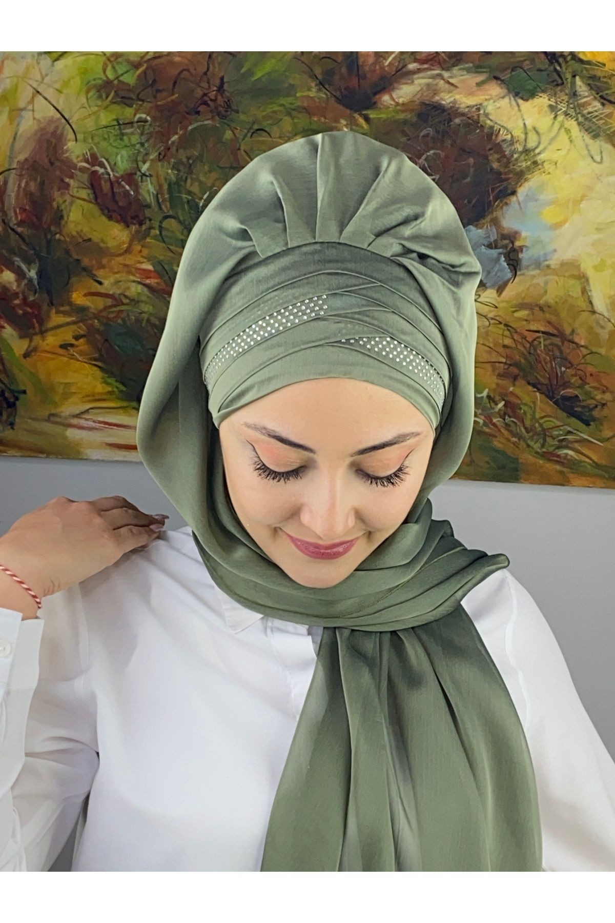 Mihrimah Çapraz Drapeli Fransız Şifon Hazır Şal