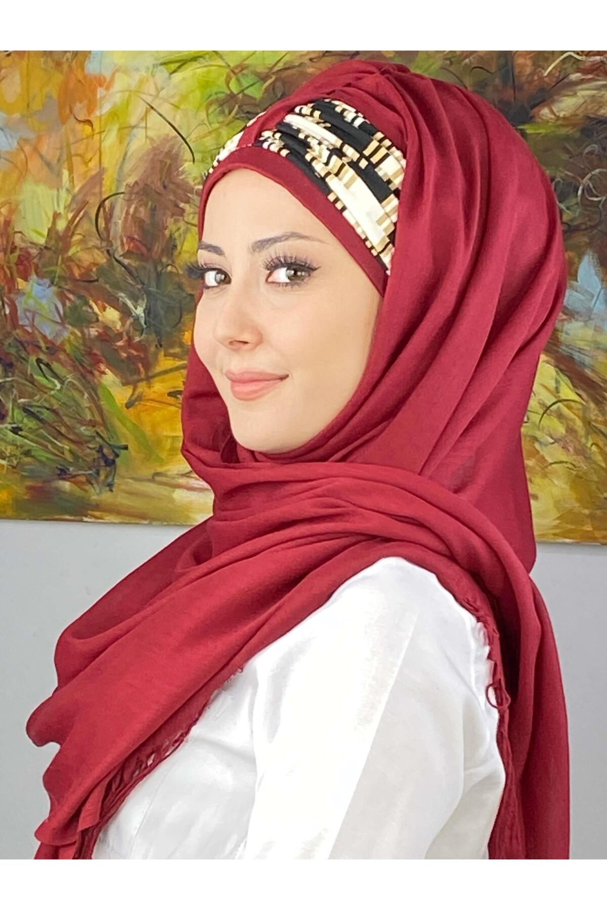 Hürrem Model Biritli Desen Detaylı Hazır Şal