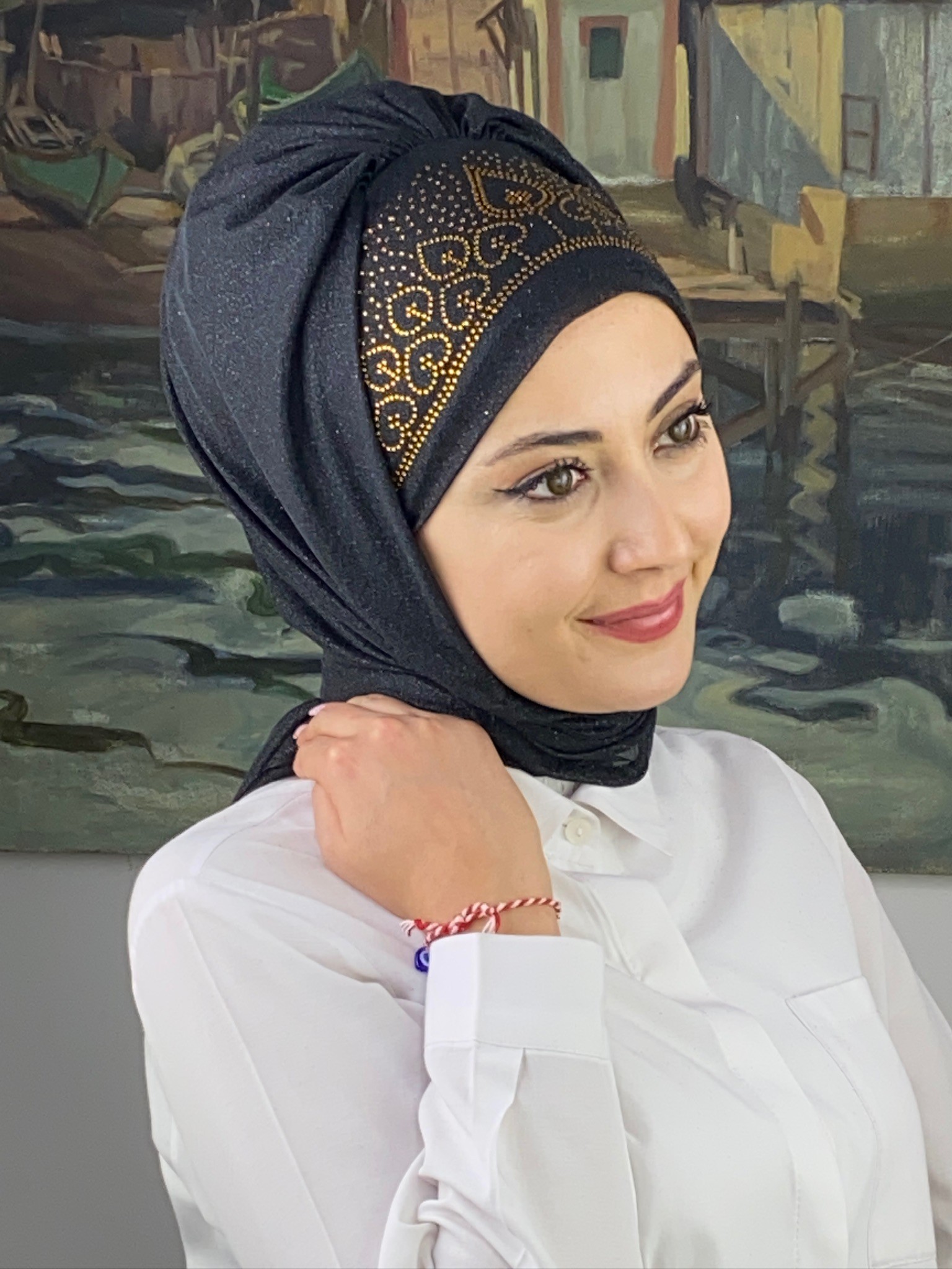 FRANSIZ CAPRAZ DRAPE DETAYLI ABİYE ŞAL