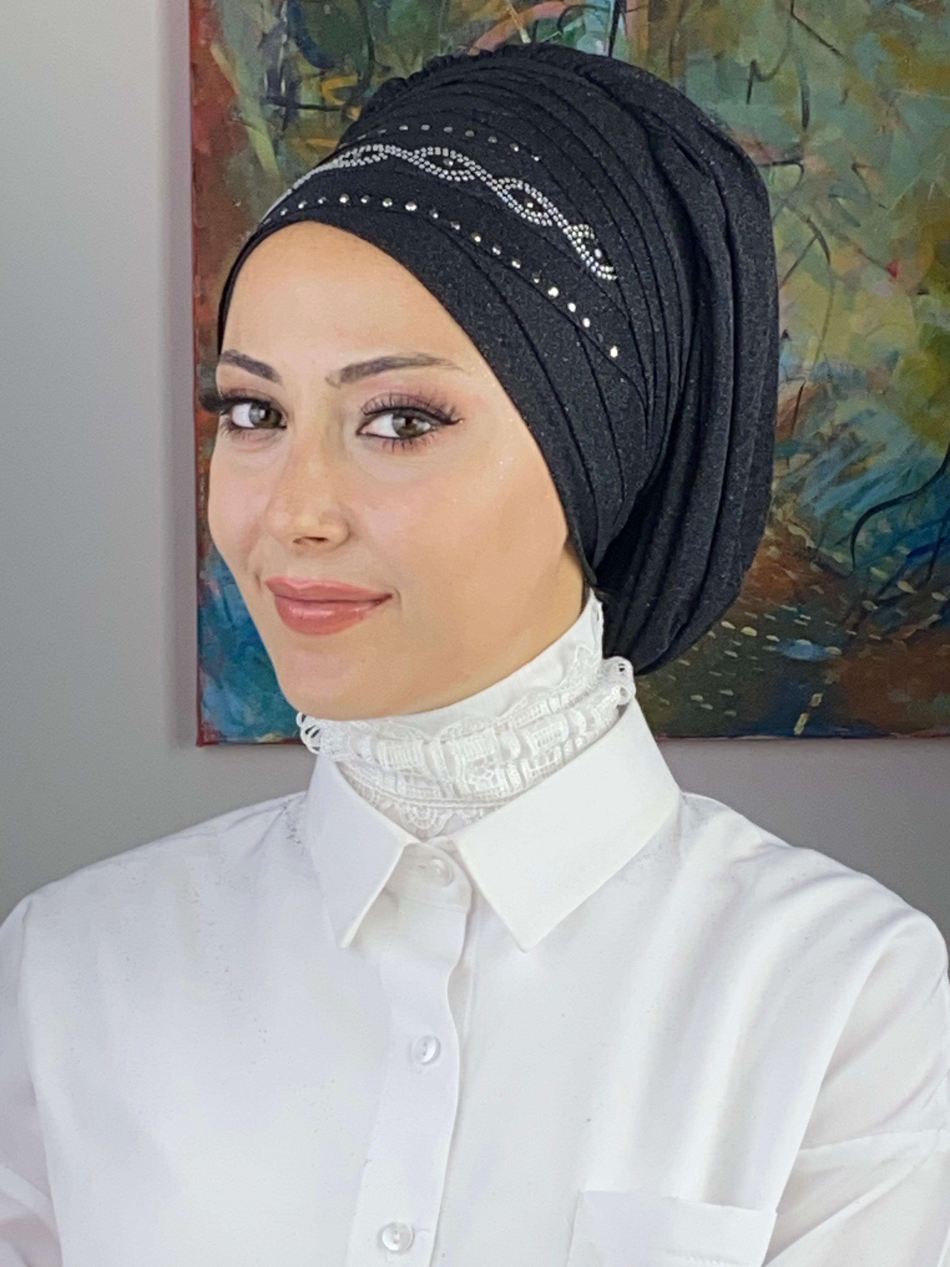 Bronz Taşlı Kuşgözü Model Gümüş Taş Detaylı Simli Şifon Bone Şal