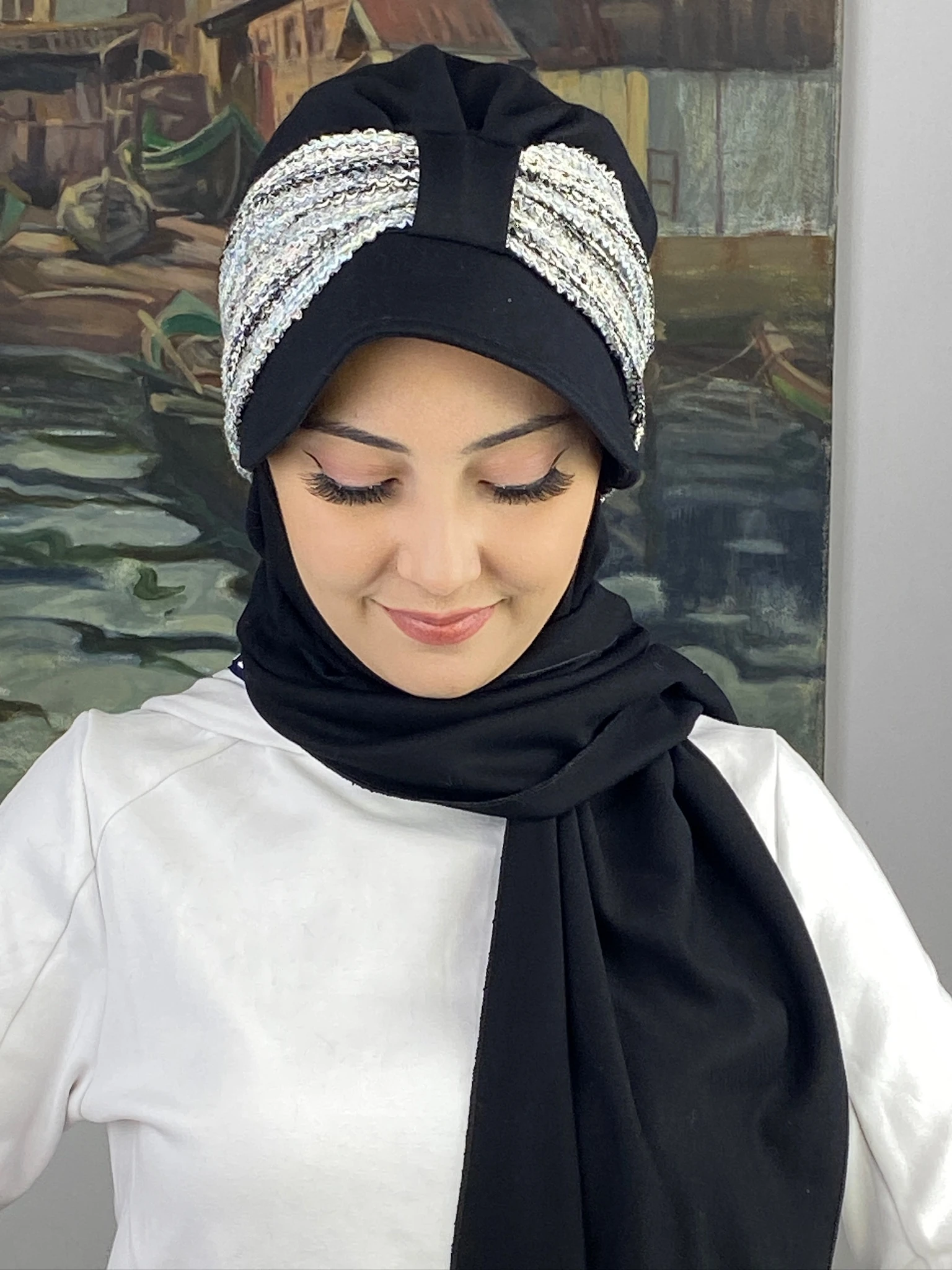 TEK BİRİTLİ ŞAPKA ŞAL