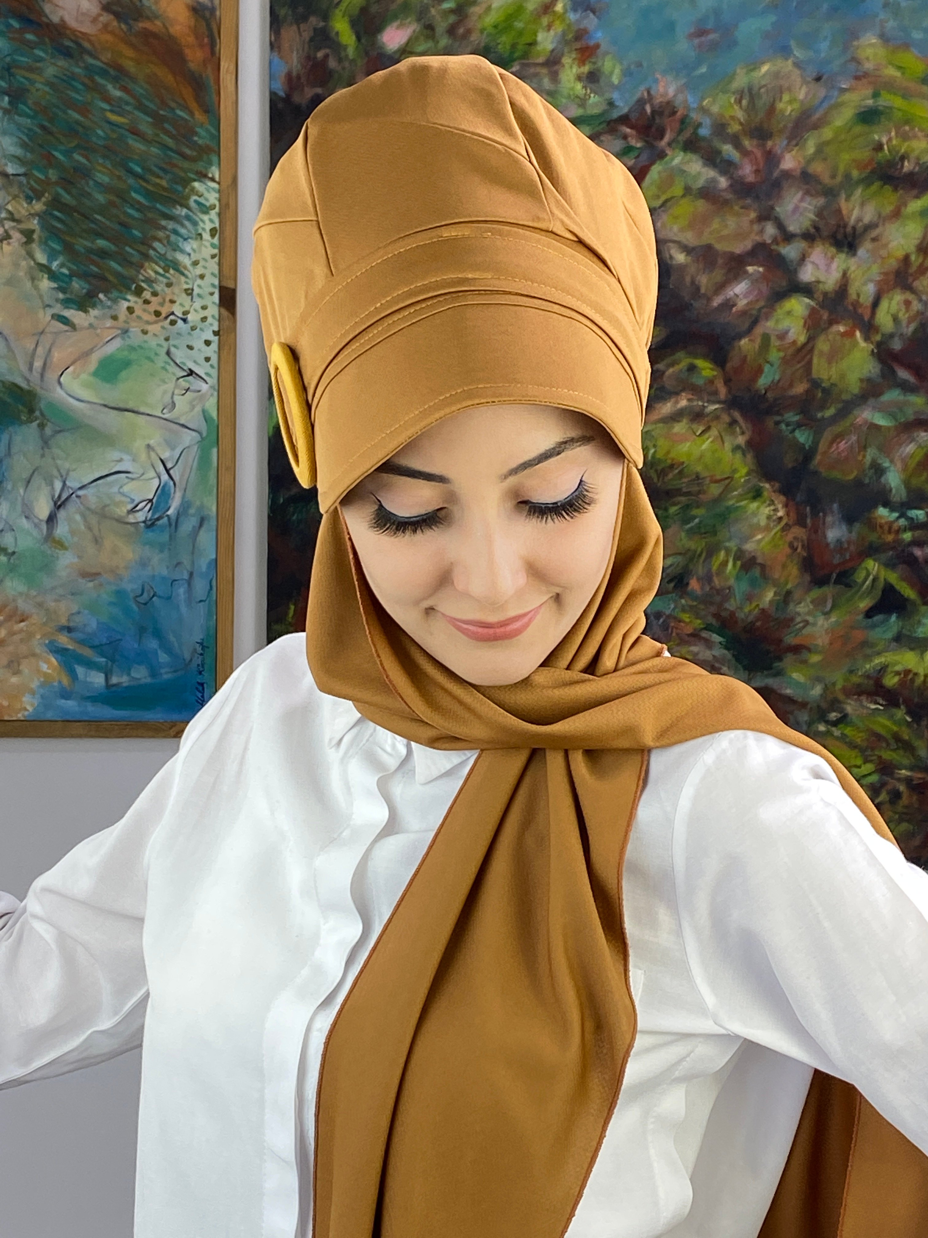 Atkılı Tokalı Şapkal Şal