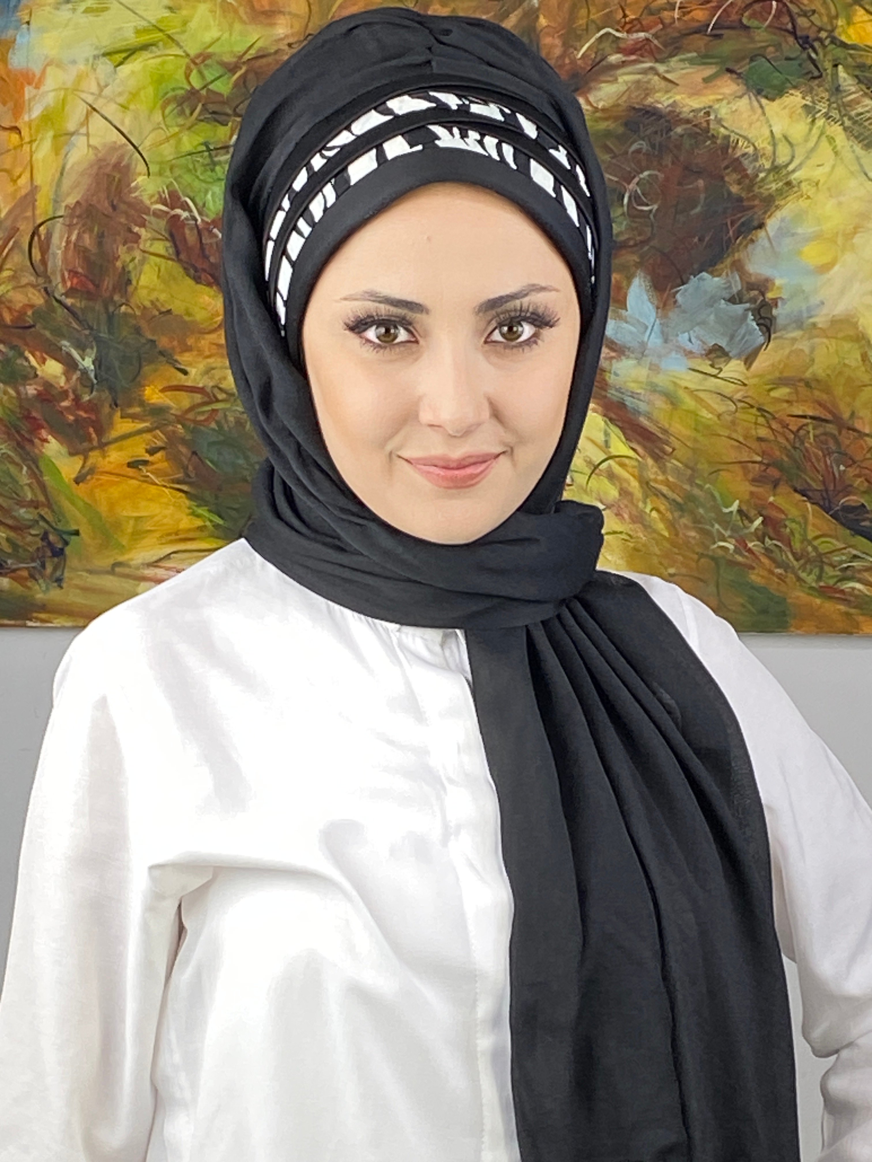  Topkapı Model Çapraz Drapeli Zebra Desenli Hazır Şal