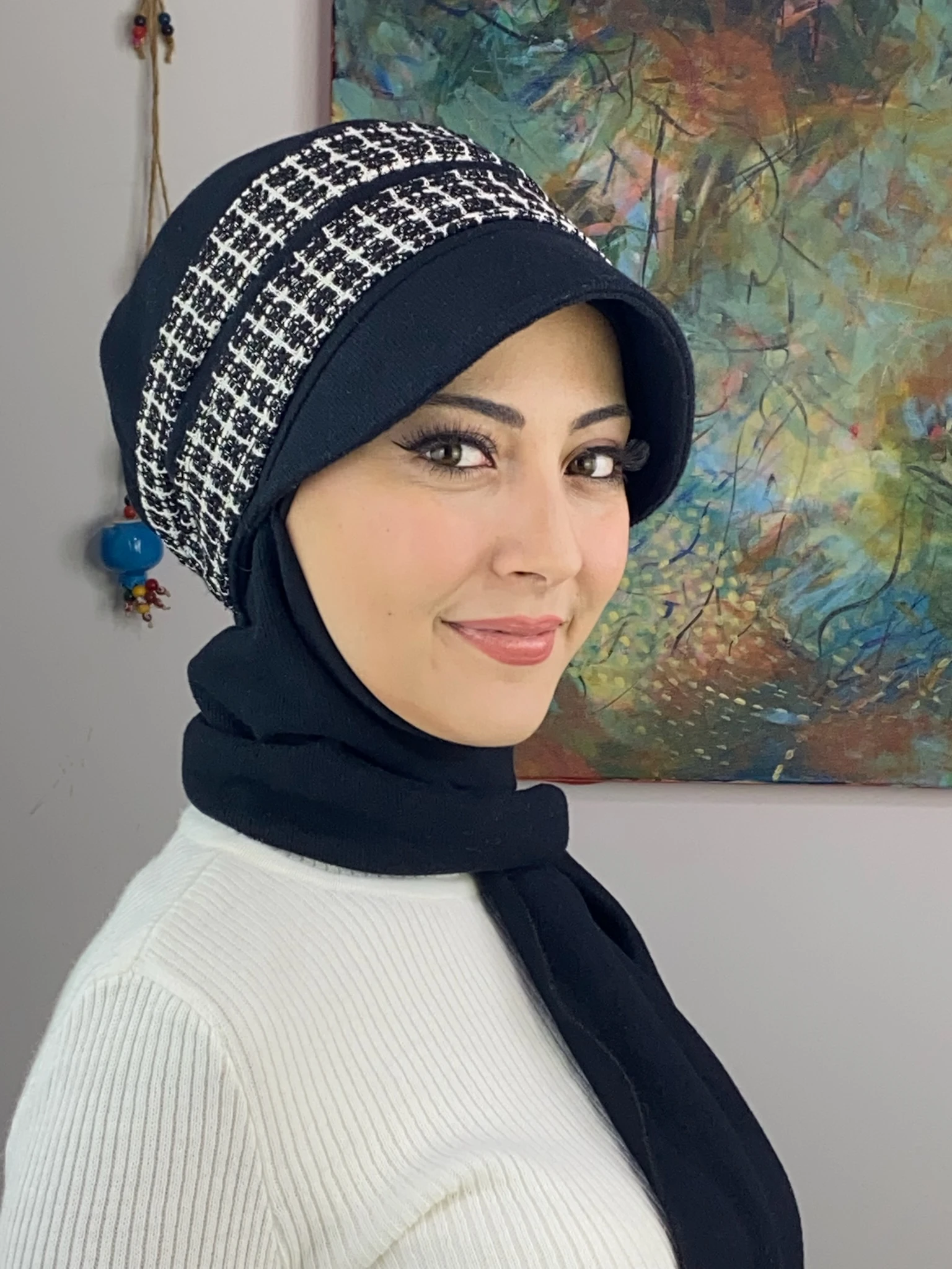 KARE DESENLİ ŞAPKA 