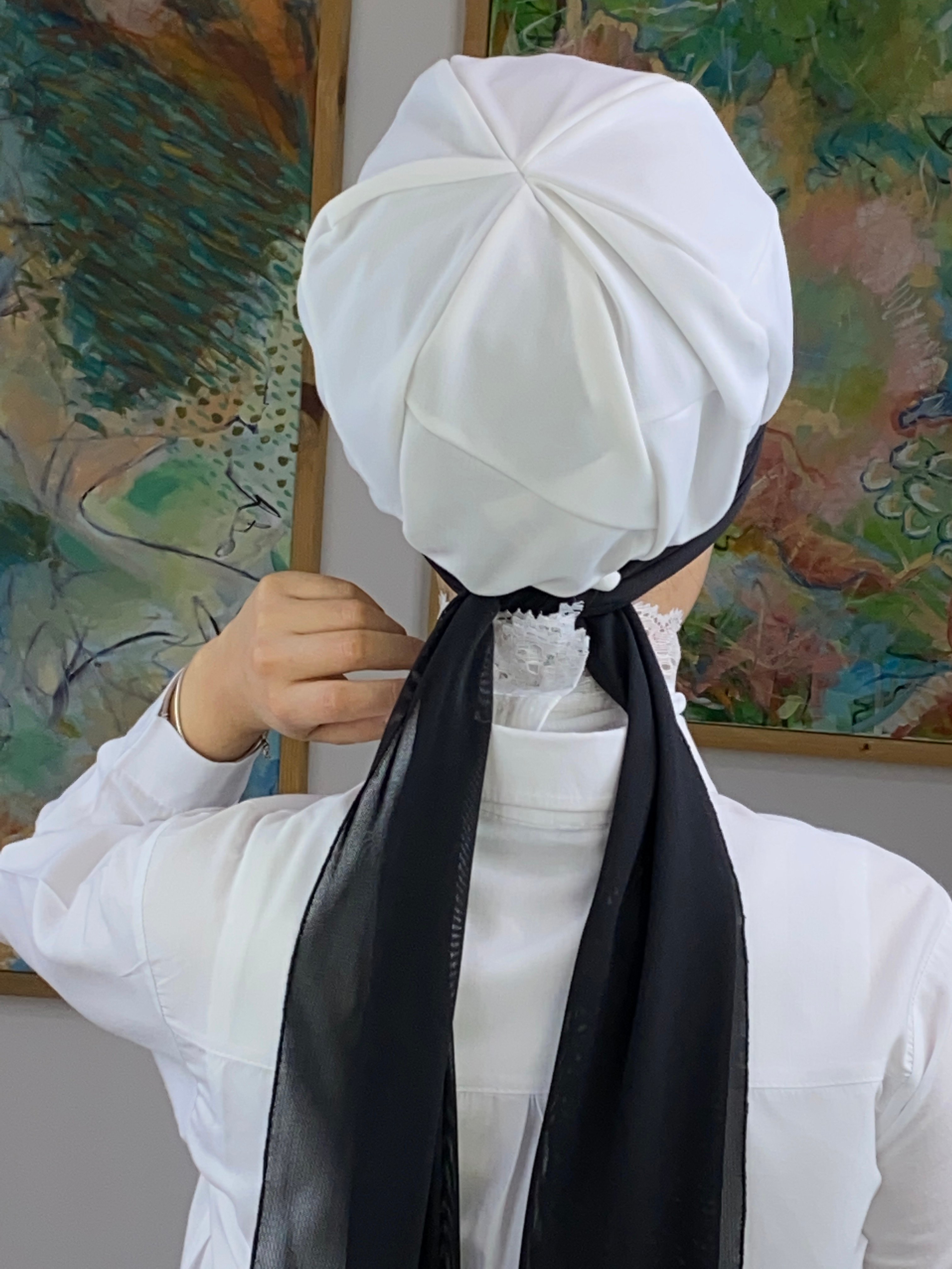 Fularlı Tek Biritli Şapka