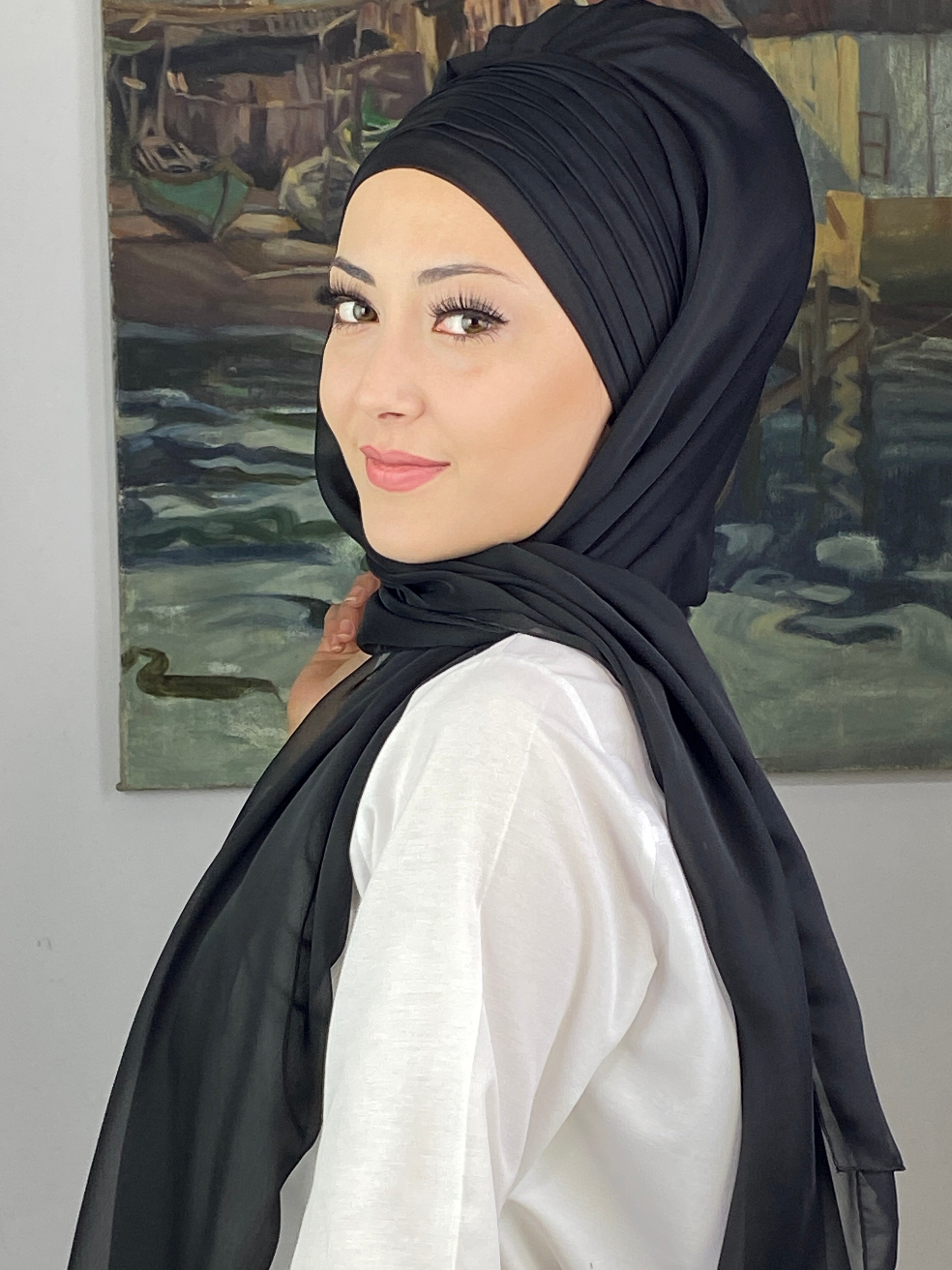 Topkapı Çapraz Drapeli Fransız Şifon Hazır Şal