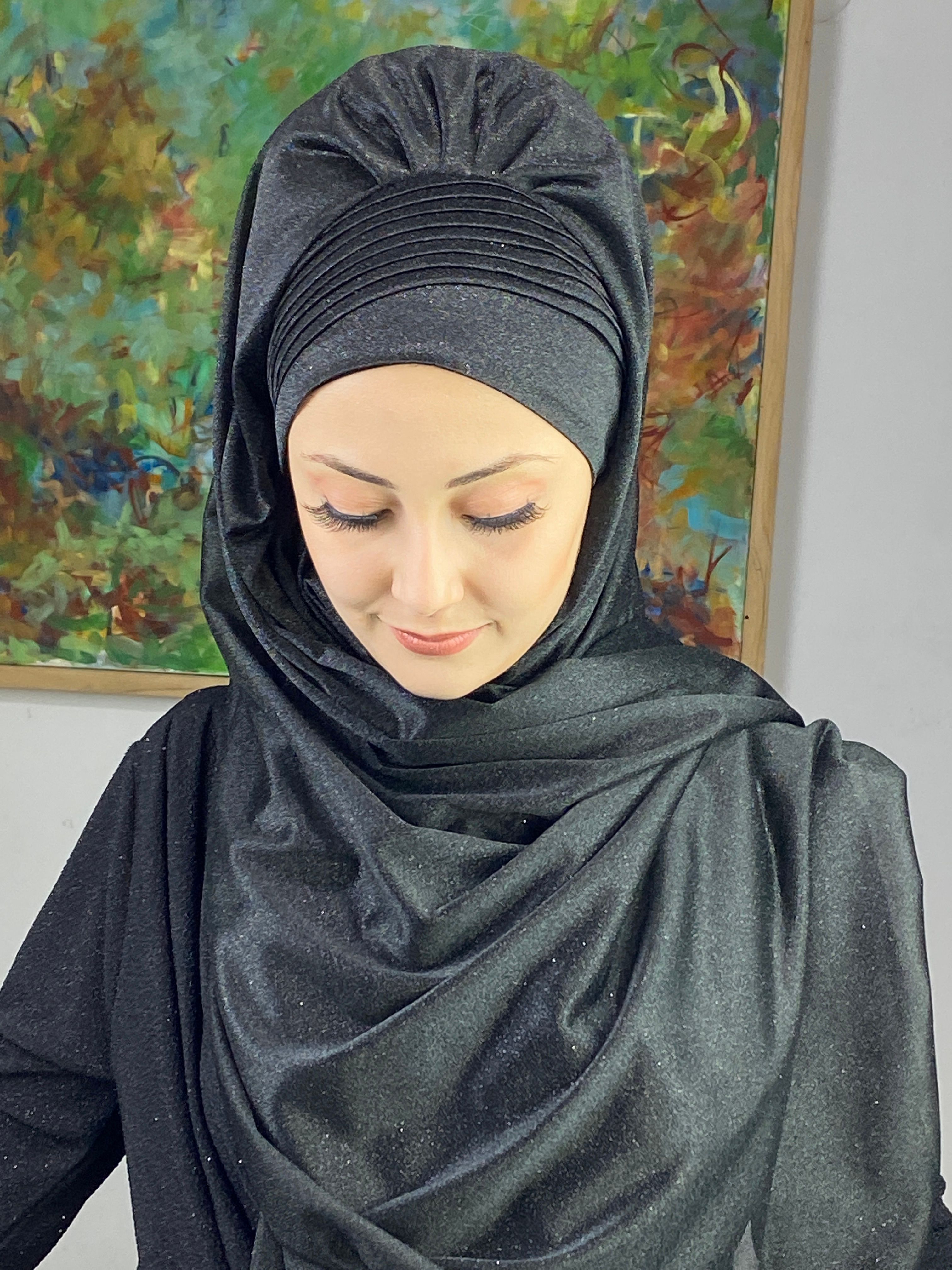 Saray Model Simli Yan Drapeli Şal