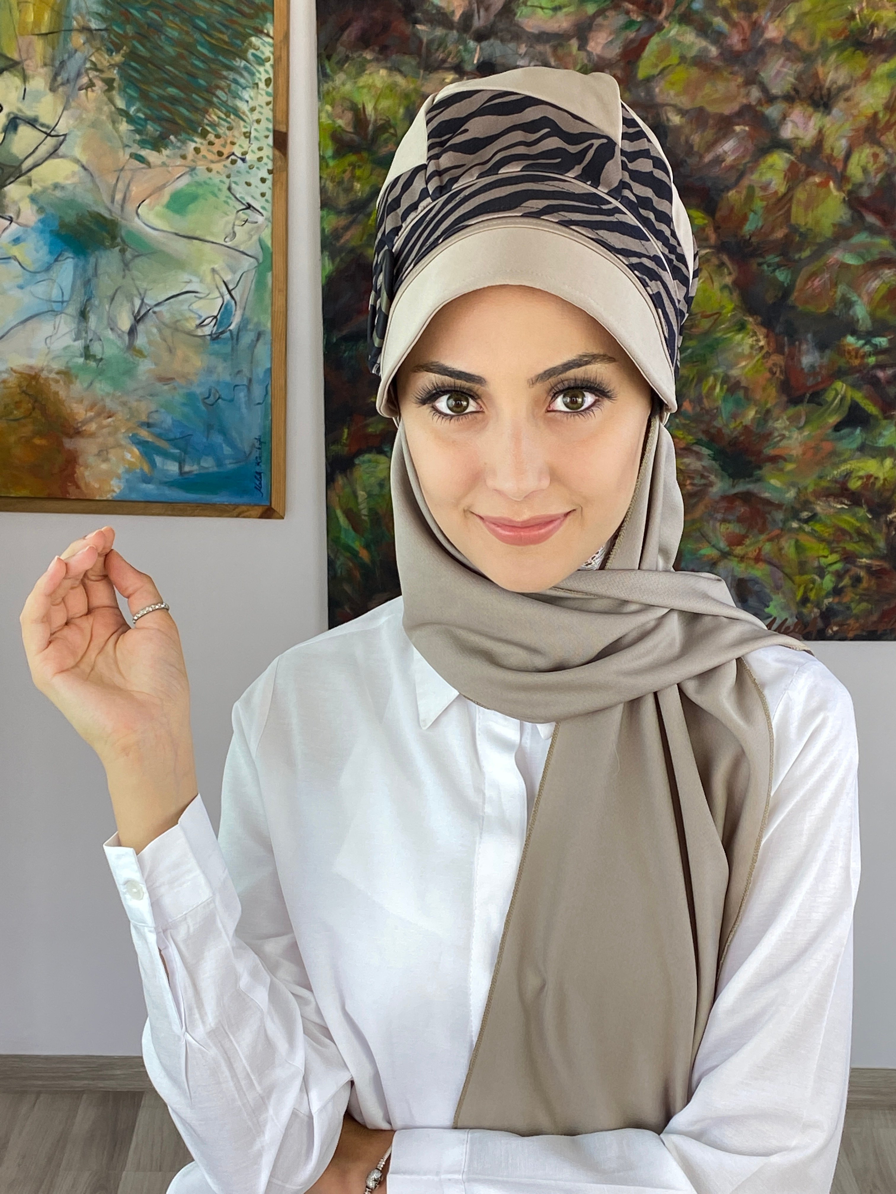 Damla Model Toka Detaylı Şapka Şal