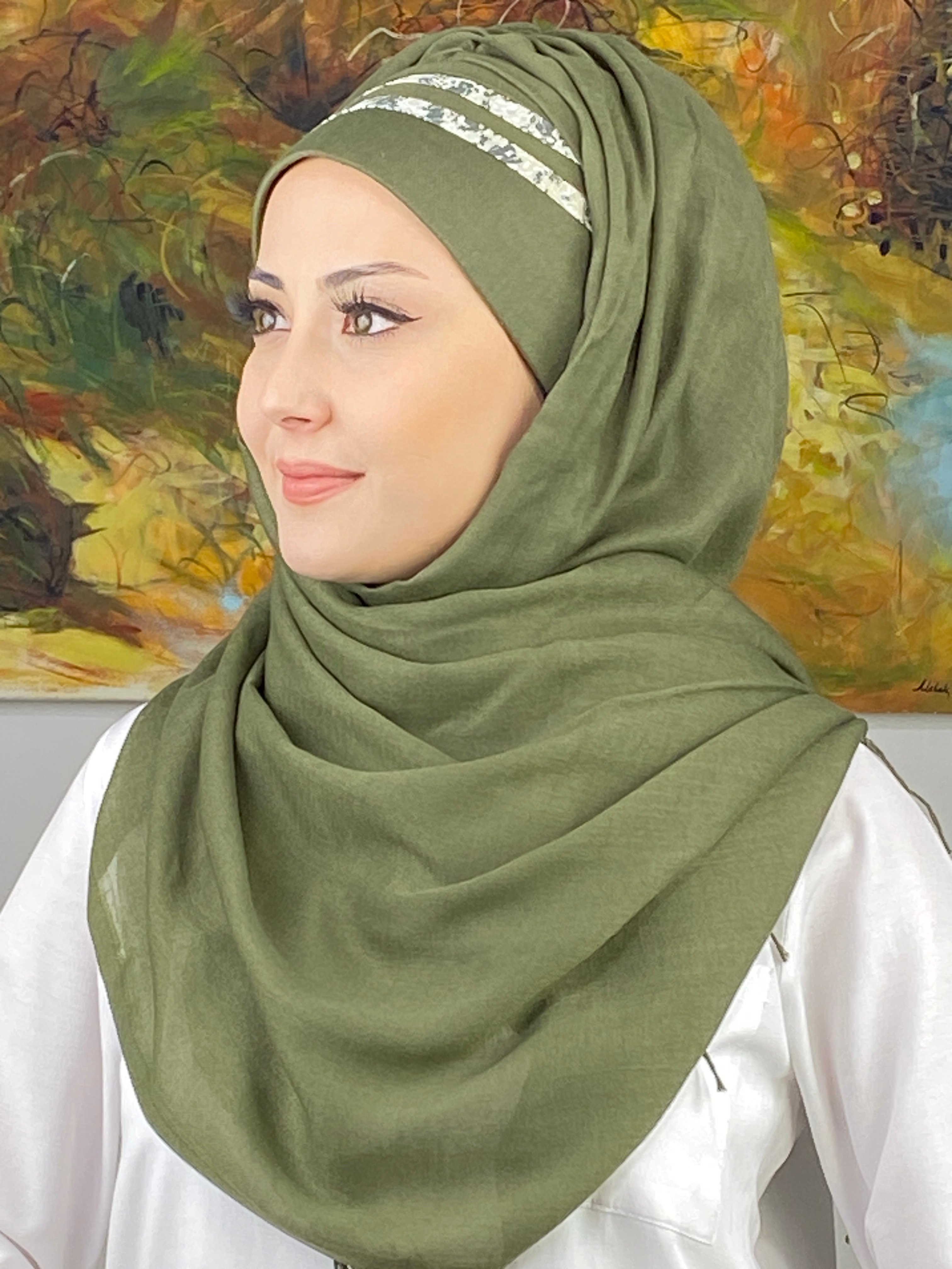  Saray Model Minik Puantiyeli Şeritli Hazır Şal