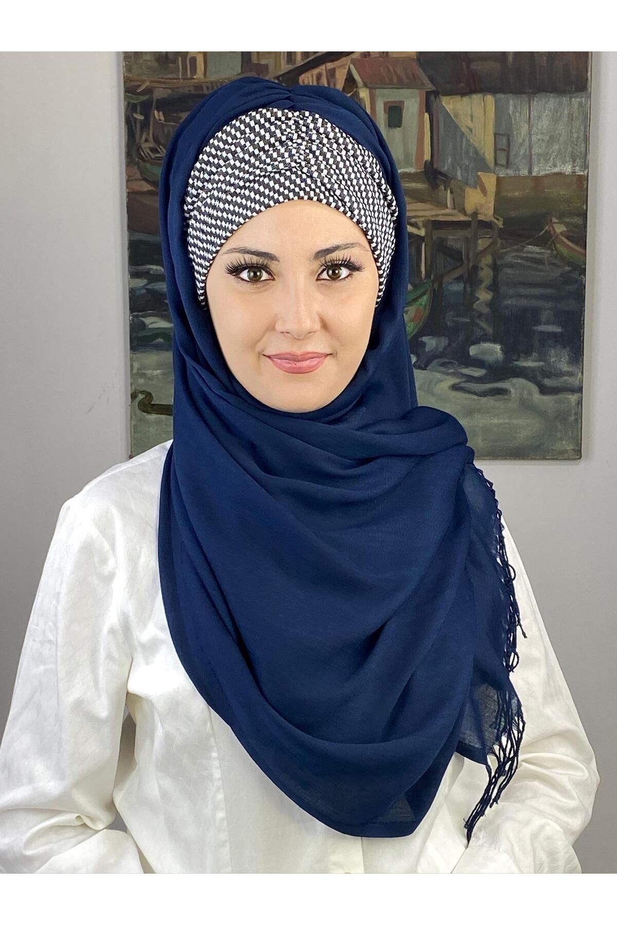 LACİVERT KAZ  BÜZGÜLÜ ŞAL