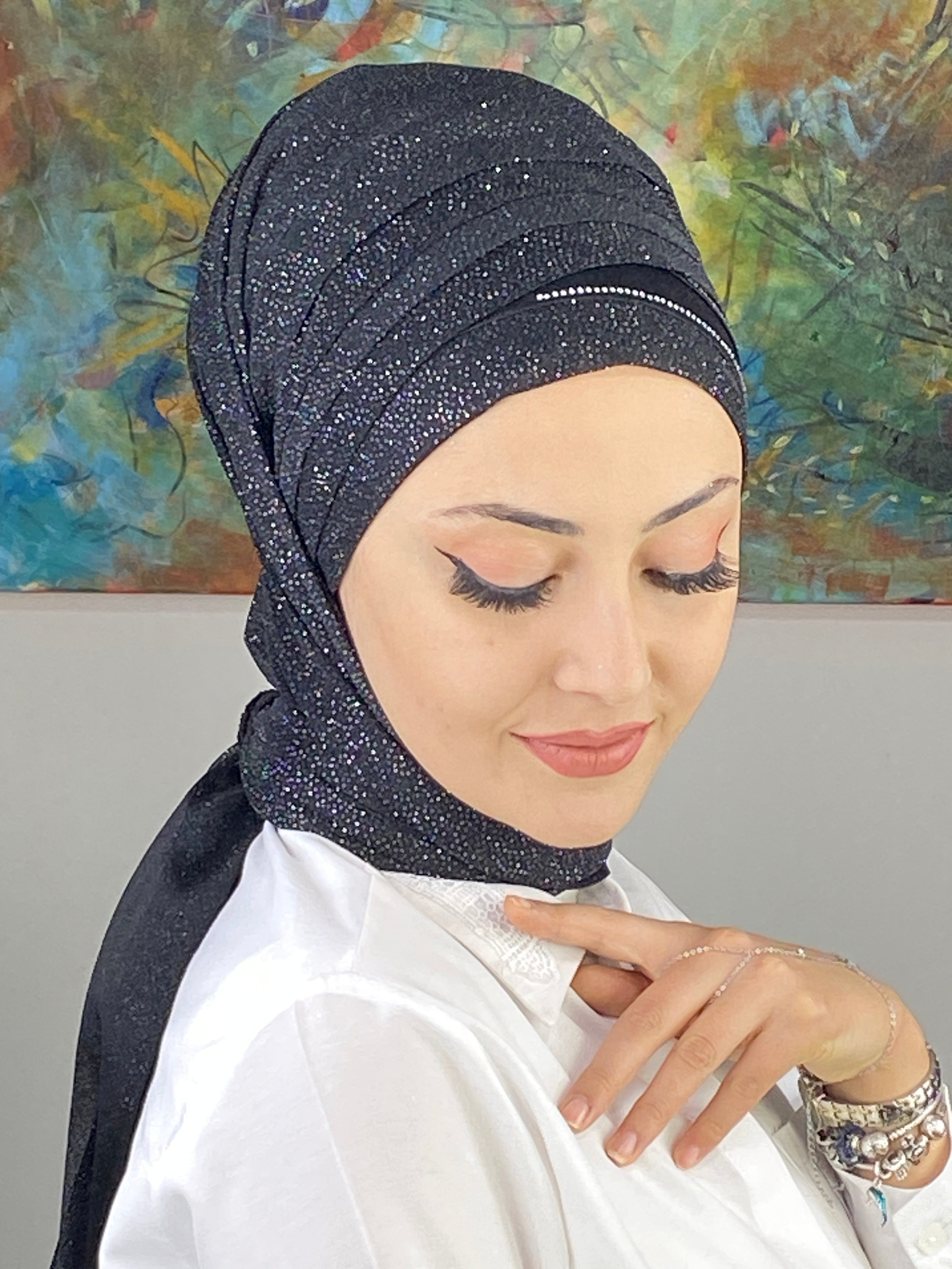 Dilber Model Çok Drapeli Düz Abiye Simli Şal