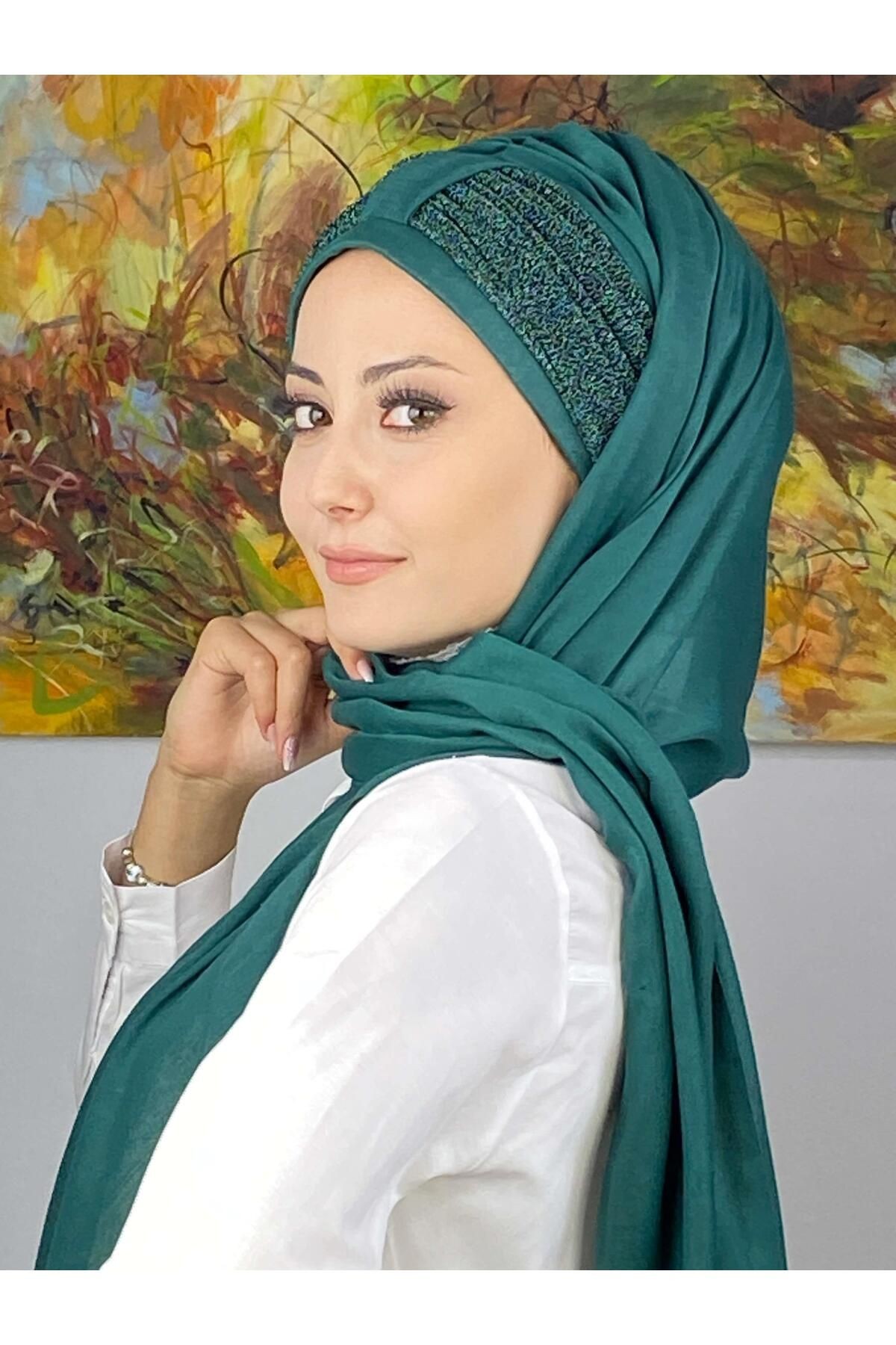 Hürrem Model Biritli Düz Desensiz Hazır Şal