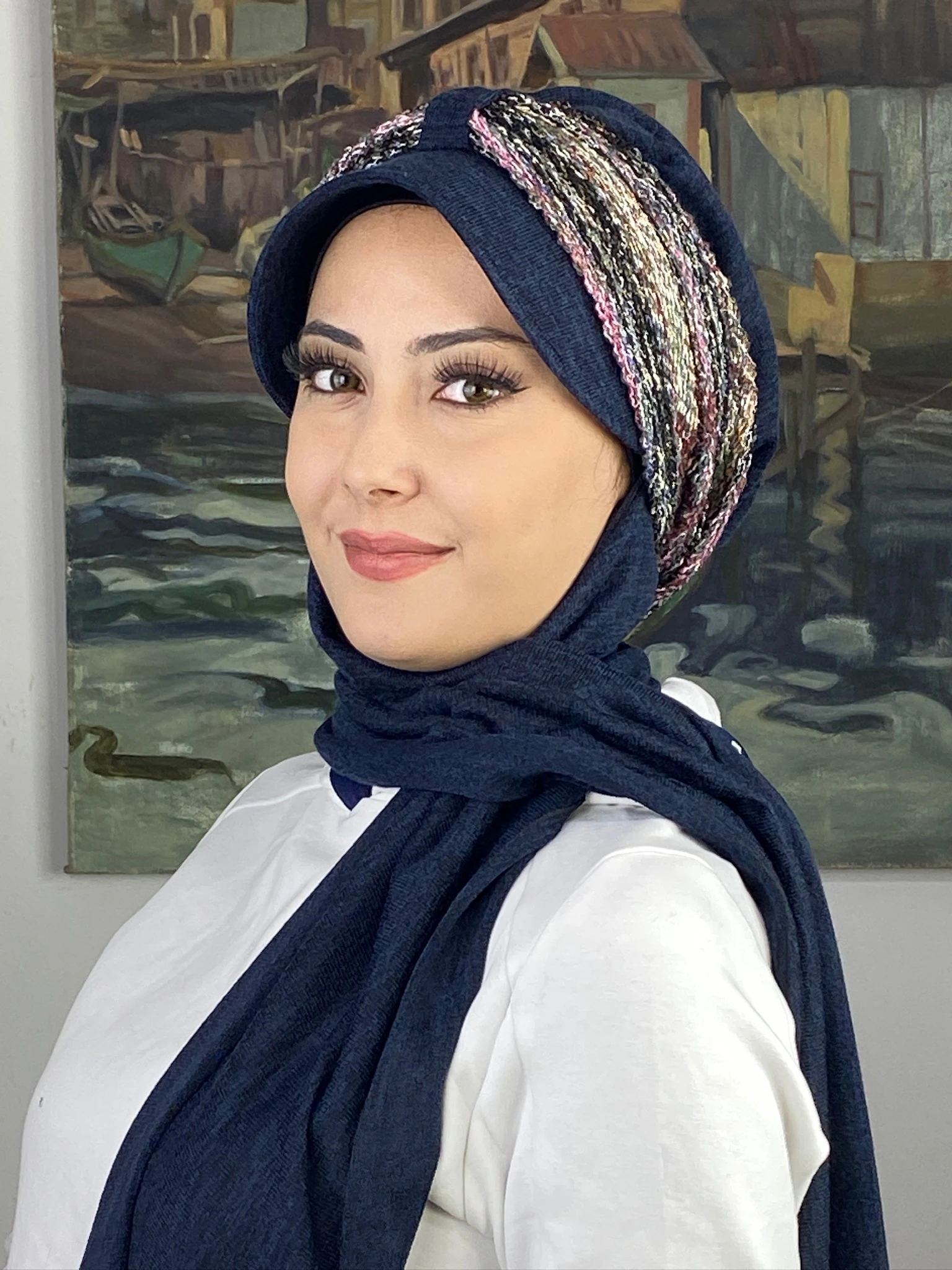 TEK BİRİTLİ ŞAPKA ŞAL