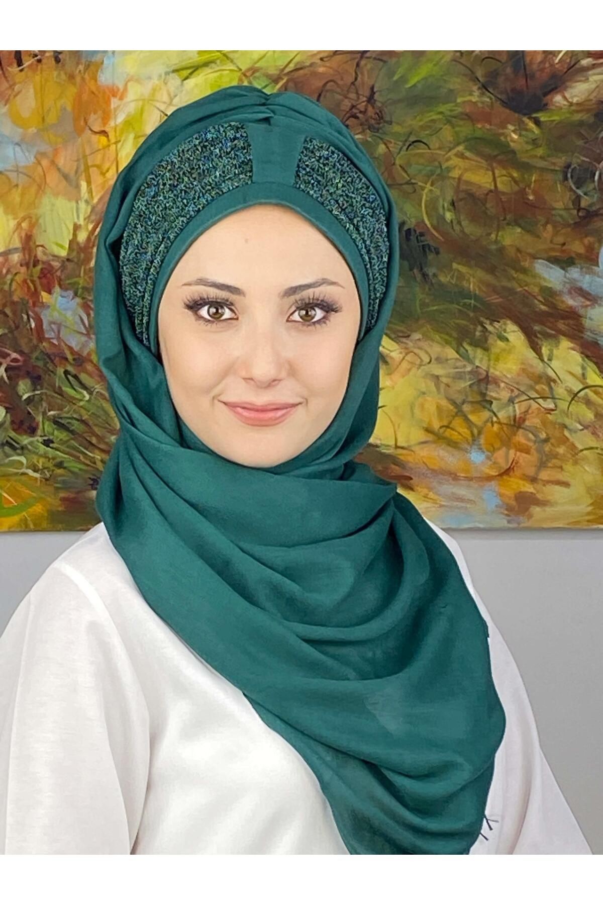 Hürrem Model Biritli Düz Desensiz Hazır Şal