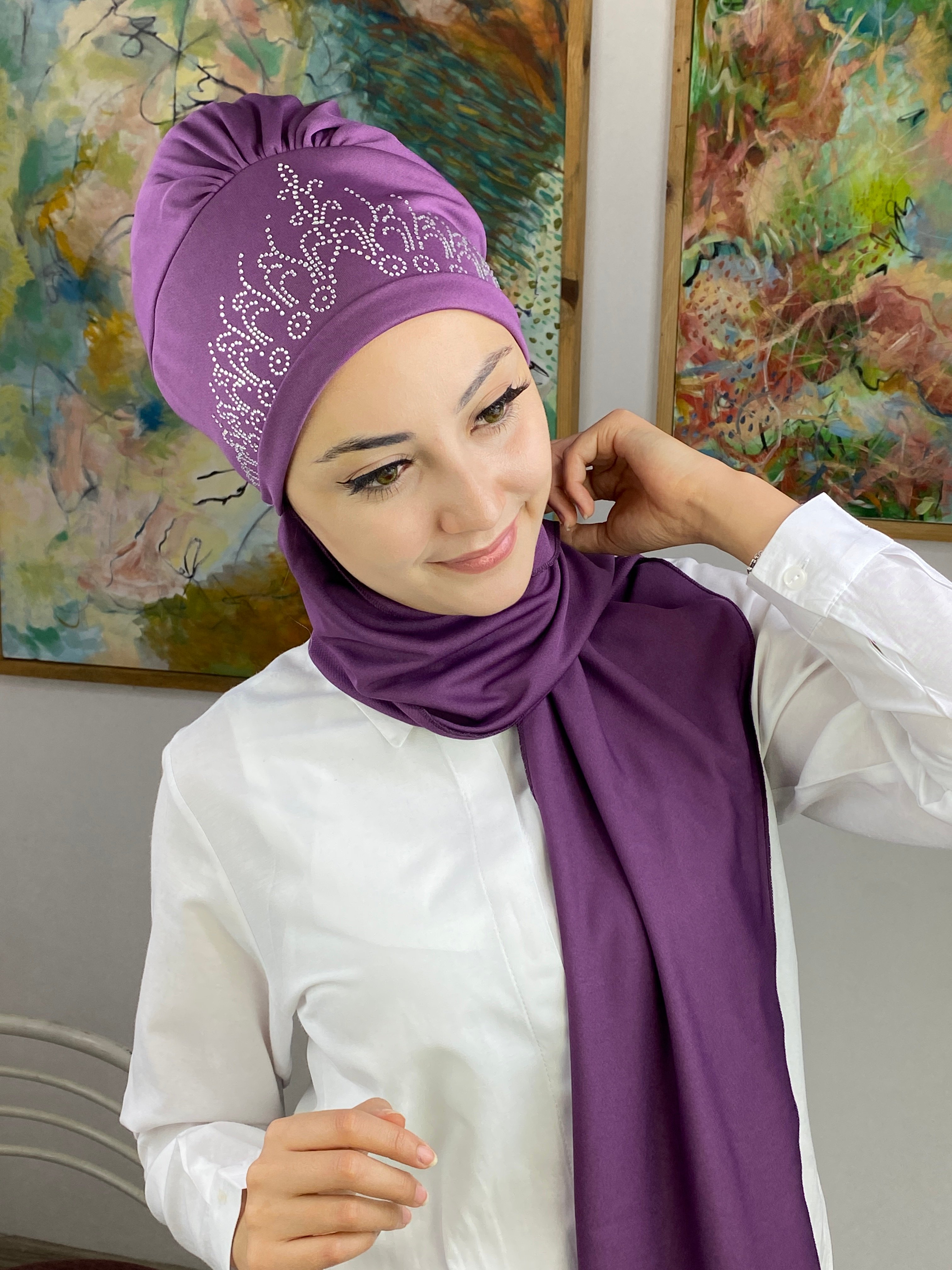 Prenses Model Büzgülü Atkılı Bone