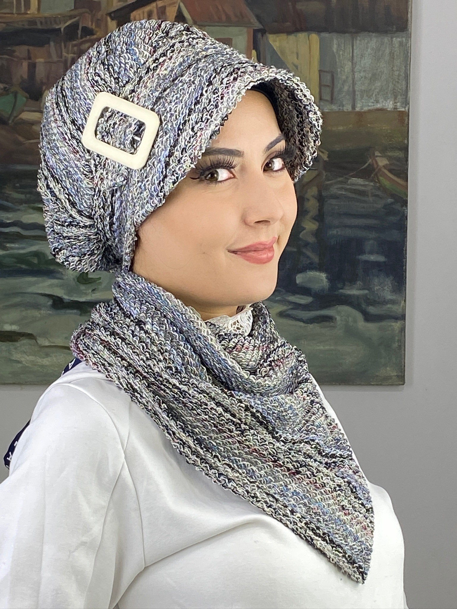 TOKALI TRİKO ŞAPKA ŞAL